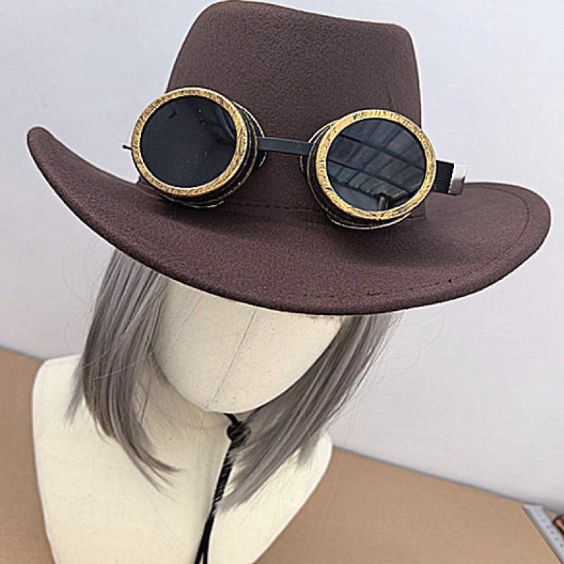 Windproof Goggles Punk Casual All-match Brim Western Cowboy Hat Wide-brimmed Sunshade 324
Windproof Goggles Punk Casual All-match Brim Western Cowboy Hat Wide-brimmed Sunshade 324