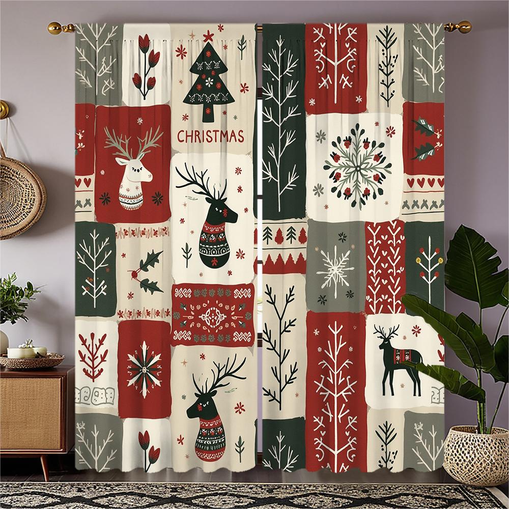 Piece Set High Definition Digital Printed Curtainchristmas Red Green White Pattern Deer Tree Snowflakehome Decoration Curtains Made Of Polyester W100*H70(CM)-Rod Pocket&1PCS
Piece Set High Definition Digital Printed Curtainchristmas Red Green White Pattern Deer Tree Snowflakehome Decoration Curtains Made Of Polyester W100*H70(CM)-Rod Pocket&1PCS