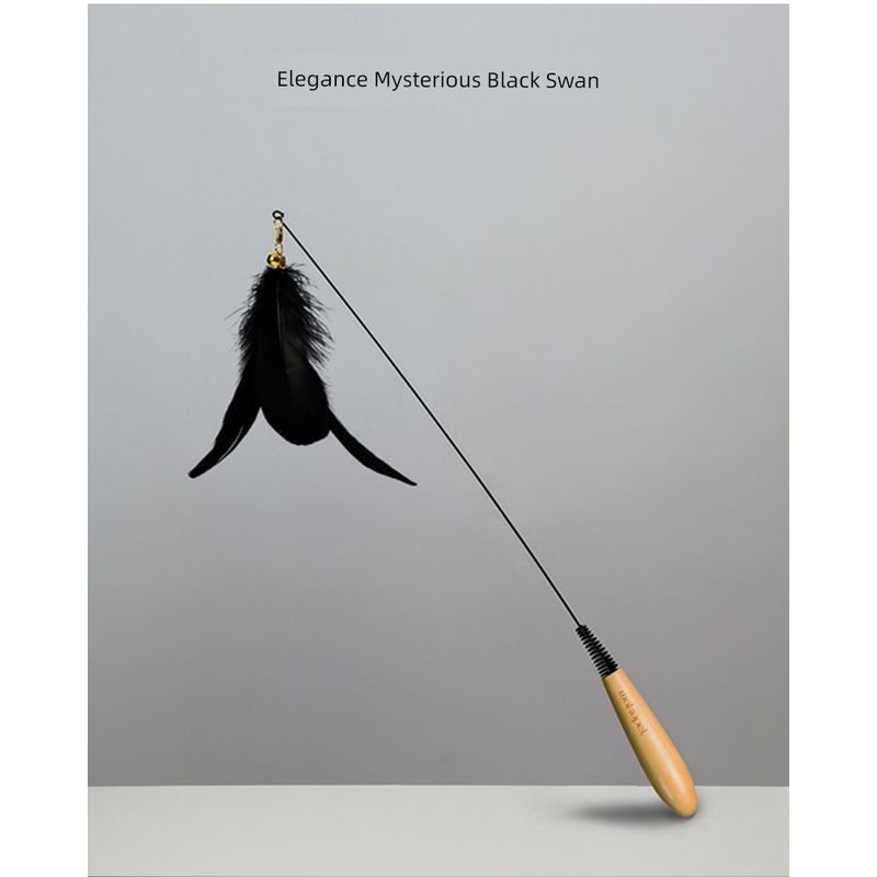 Solid Wood Handle Feather Bell Hot Same Design Cat Teaser Black
Solid Wood Handle Feather Bell Hot Same Design Cat Teaser Black