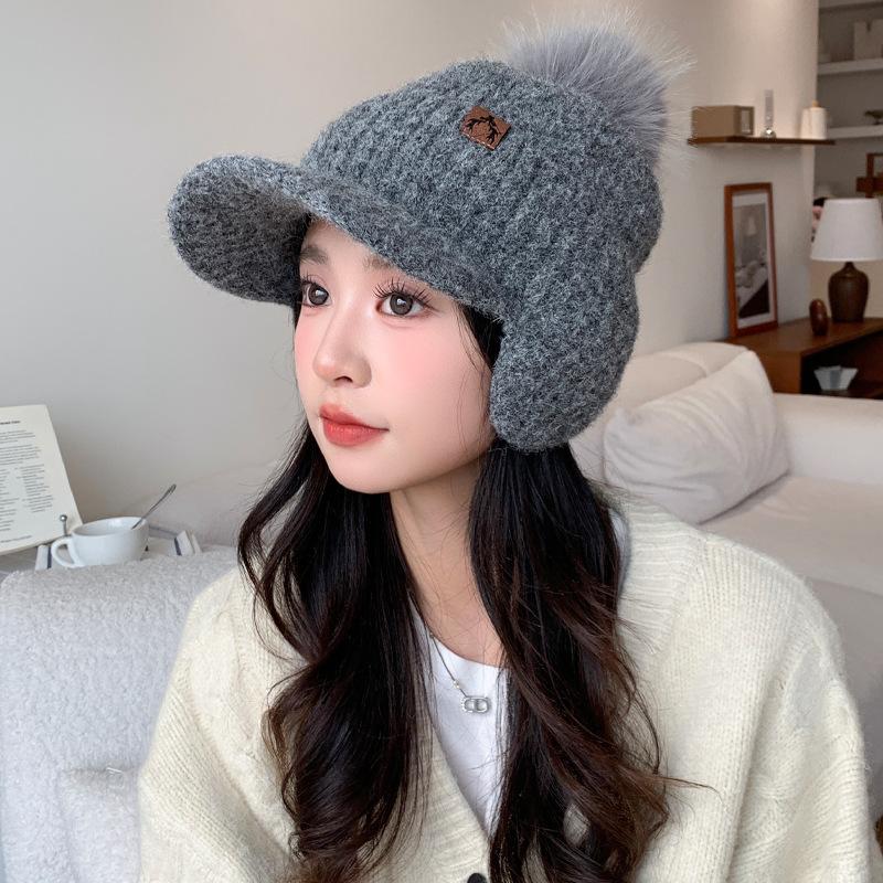 Autumn and winter hats Women s duck tongue wool hats Fashion versatile cute hairball hats Fleece ear protectors Warm hats One Size
Autumn and winter hats Women s duck tongue wool hats Fashion versatile cute hairball hats Fleece ear protectors Warm hats One Size