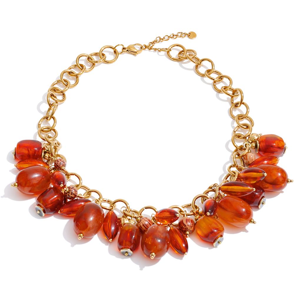 Yhpup Amber Resin Acrylic Beads Chain Pendant Drop Charm Statement Necklace for Women Stainless Steel Handmade Fashion Jewelry
Yhpup Amber Resin Acrylic Beads Chain Pendant Drop Charm Statement Necklace for Women Stainless Steel Handmade Fashion Jewelry