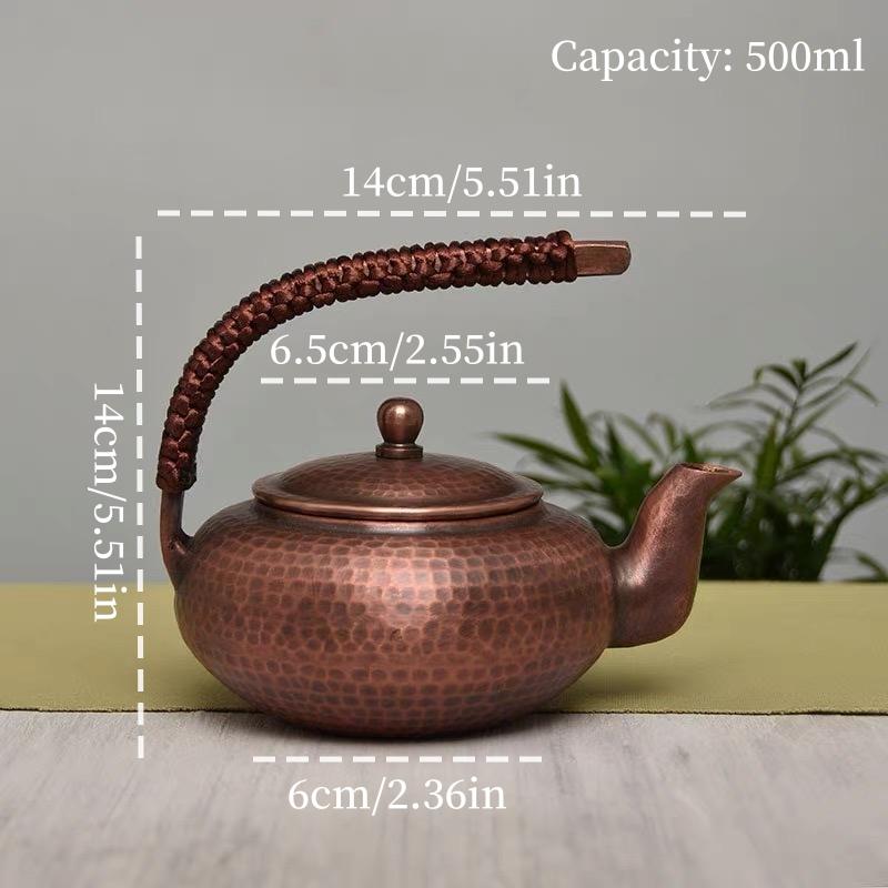 Handcrafted Vintage Copper Tea Pot,500 Ml Brewing Coffee,Exquisite Woven Handle Hammer Texture Unique Shape Gifts Pot Tableware
Handcrafted Vintage Copper Tea Pot,500 Ml Brewing Coffee,Exquisite Woven Handle Hammer Texture Unique Shape Gifts Pot Tableware