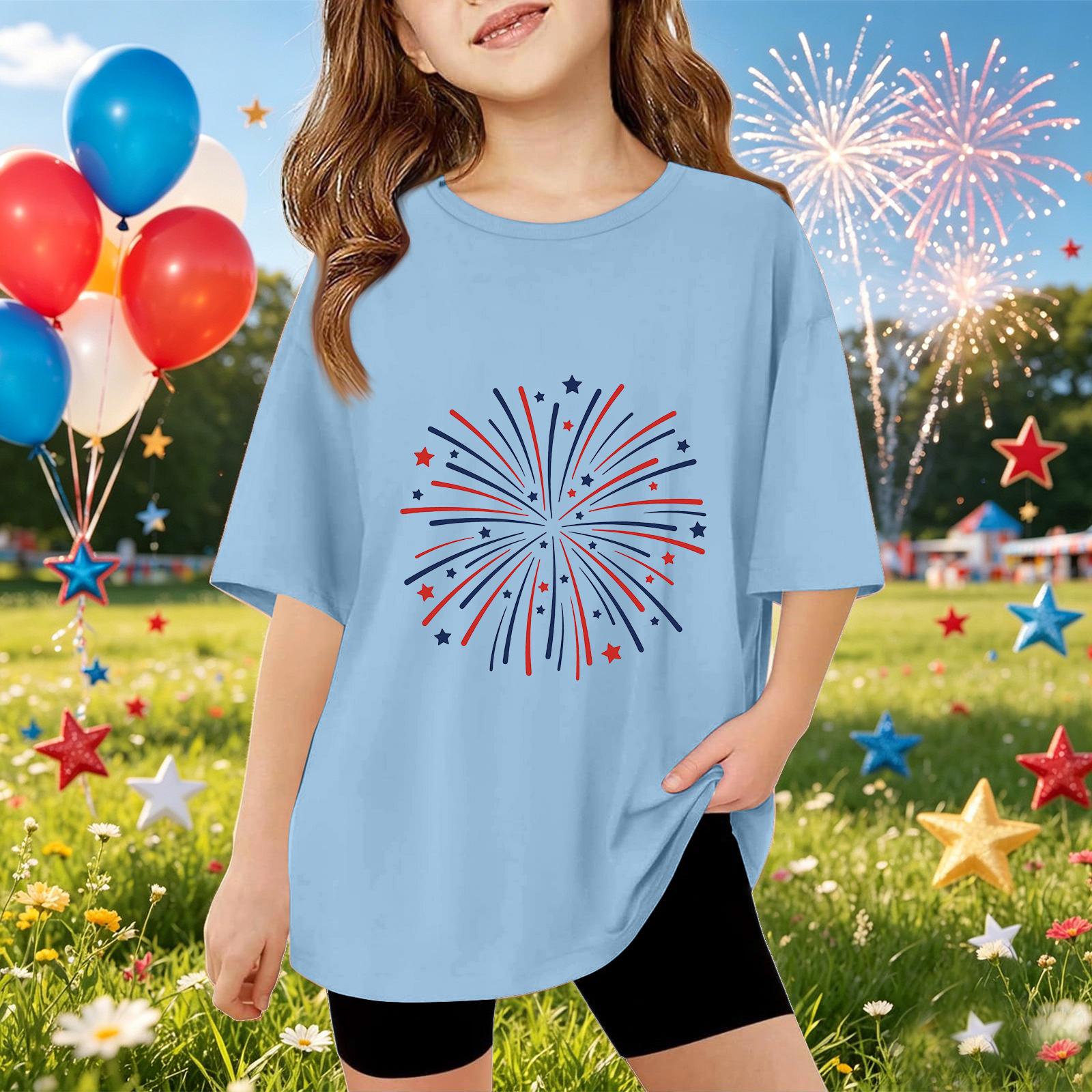 Kids Short Sleeve T Shirt Firework Print Casual Top Lightweight Breathable Summer Tee for Boys and Girls 140
Kids Short Sleeve T Shirt Firework Print Casual Top Lightweight Breathable Summer Tee for Boys and Girls 140