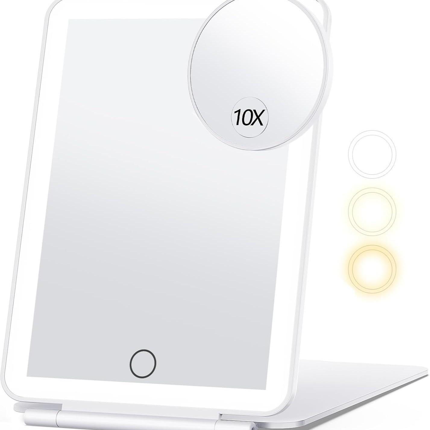 Portable LED Makeup Mirror with Rechargeable Fill Light and Detachable 10x Magnification Travel Mirror белый
Portable LED Makeup Mirror with Rechargeable Fill Light and Detachable 10x Magnification Travel Mirror белый