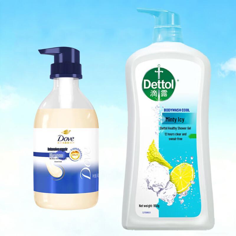 Dove Intensive Nourishment Shampoo & Dettol Cool Mint Body Wash Set
Dove Intensive Nourishment Shampoo & Dettol Cool Mint Body Wash Set