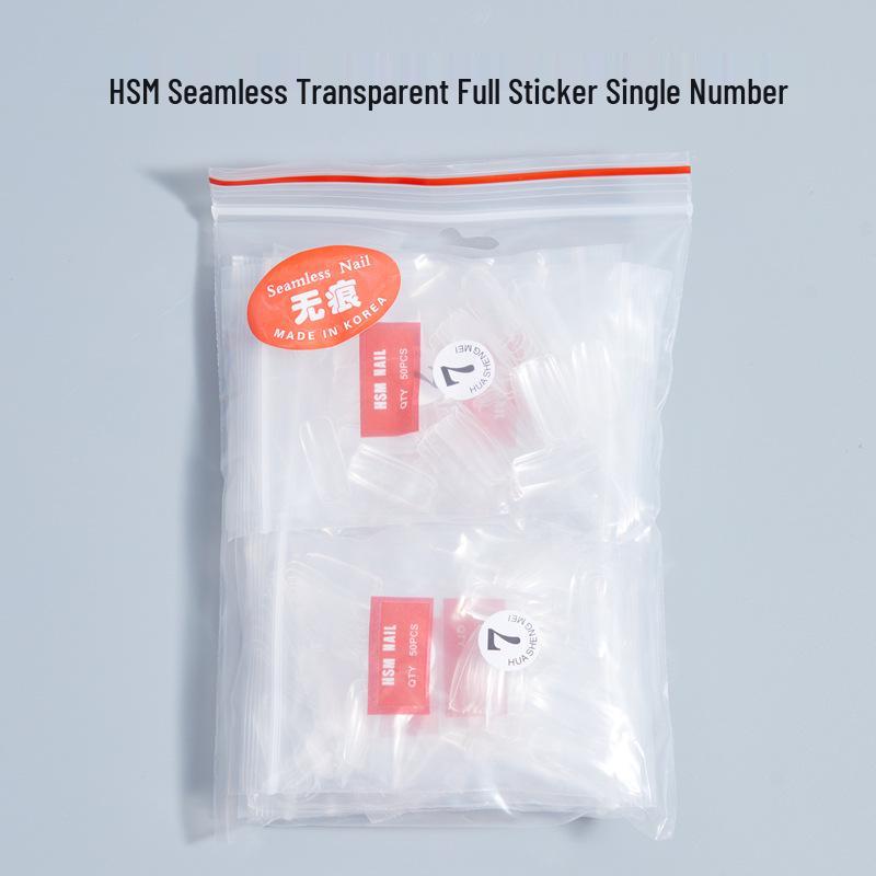 HSM Seamless Clear Full Cover Nail Tips: Flat Extensions, Refill Sizes 0-9, 500pcs/pack.
HSM Seamless Clear Full Cover Nail Tips: Flat Extensions, Refill Sizes 0-9, 500pcs/pack.