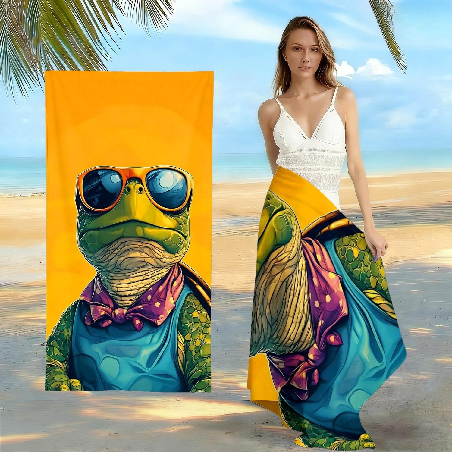 Vintage Cool Turtle Beach Towel, Stylish Turtle in Sunglasses & Bandana Pattern Bath Towel, Perfect for Summer Beach Vacations W30*H60(CM)
Vintage Cool Turtle Beach Towel, Stylish Turtle in Sunglasses & Bandana Pattern Bath Towel, Perfect for Summer Beach Vacations W30*H60(CM)