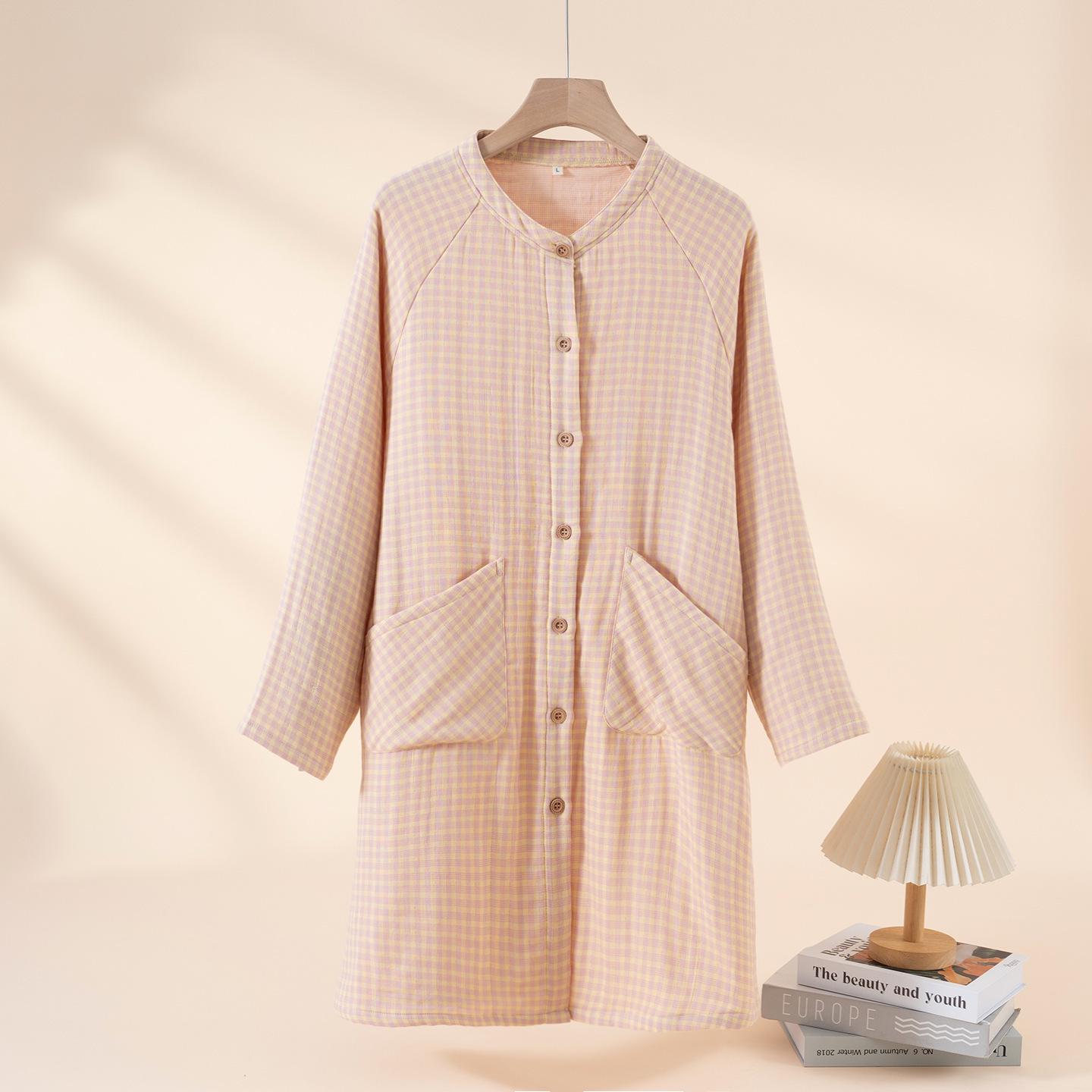 Women s Four-Layer Cotton Gauze Nightgown, MUJI Style, for Spring, Autumn, Winter, Wearable Outdoors, Round Neck, Long Sleeve Extra Large жовтий/фіолетовий
Women s Four-Layer Cotton Gauze Nightgown, MUJI Style, for Spring, Autumn, Winter, Wearable Outdoors, Round Neck, Long Sleeve Extra Large жовтий/фіолетовий