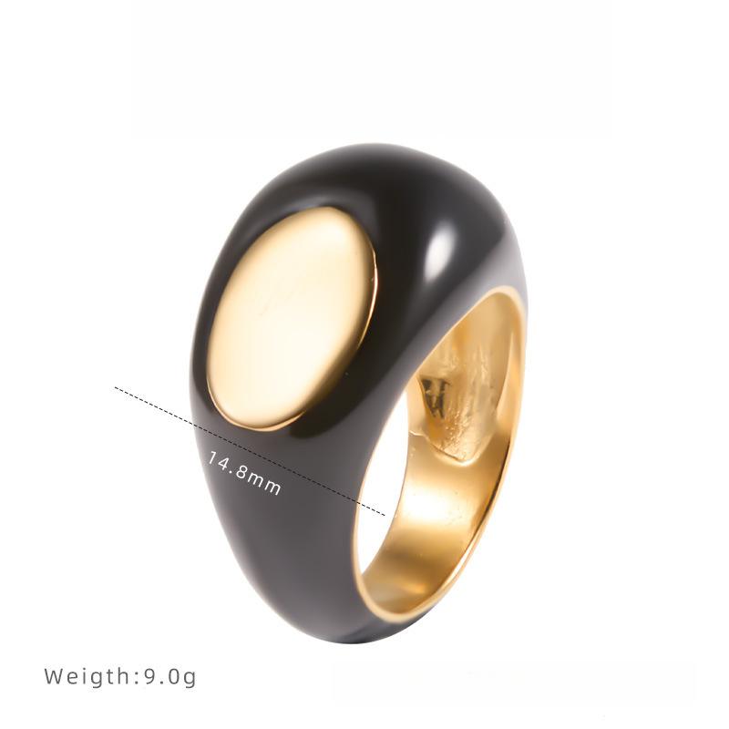 Кольцо необычной формы с капельной глазурью, с покрытием, нишевое, универсальное, для ношения в стопке, женское, из титановой стали, не тускнеющее 9
Кольцо необычной формы с капельной глазурью, с покрытием, нишевое, универсальное, для ношения в стопке, женское, из титановой стали, не тускнеющее 9
