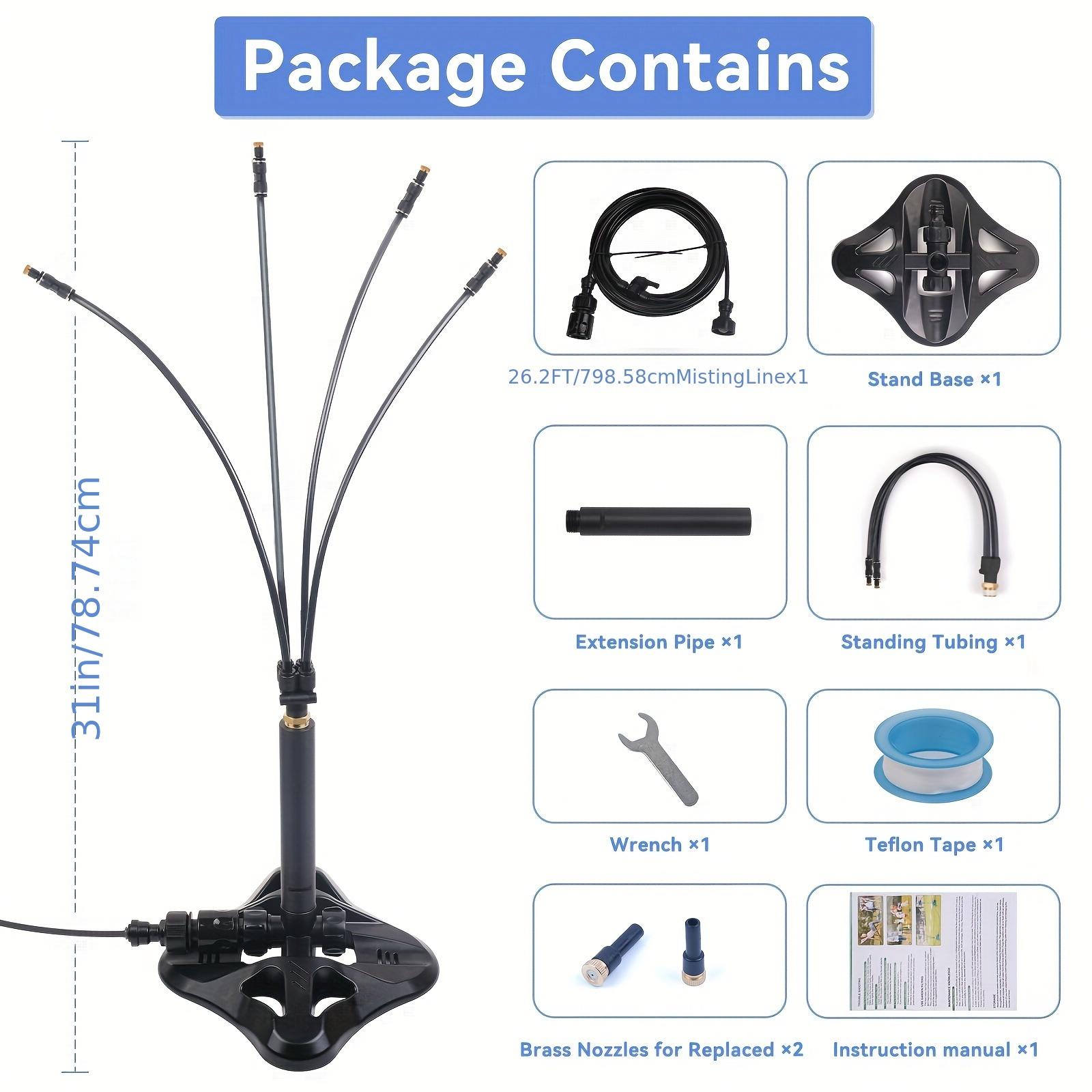 1 упаковка, стационарные распылители для наружного применения на террасе, 26,2-футовая переносная система распыления для охлаждения на открытом воздухе, стационарная система распыления для охлаждения чёрный