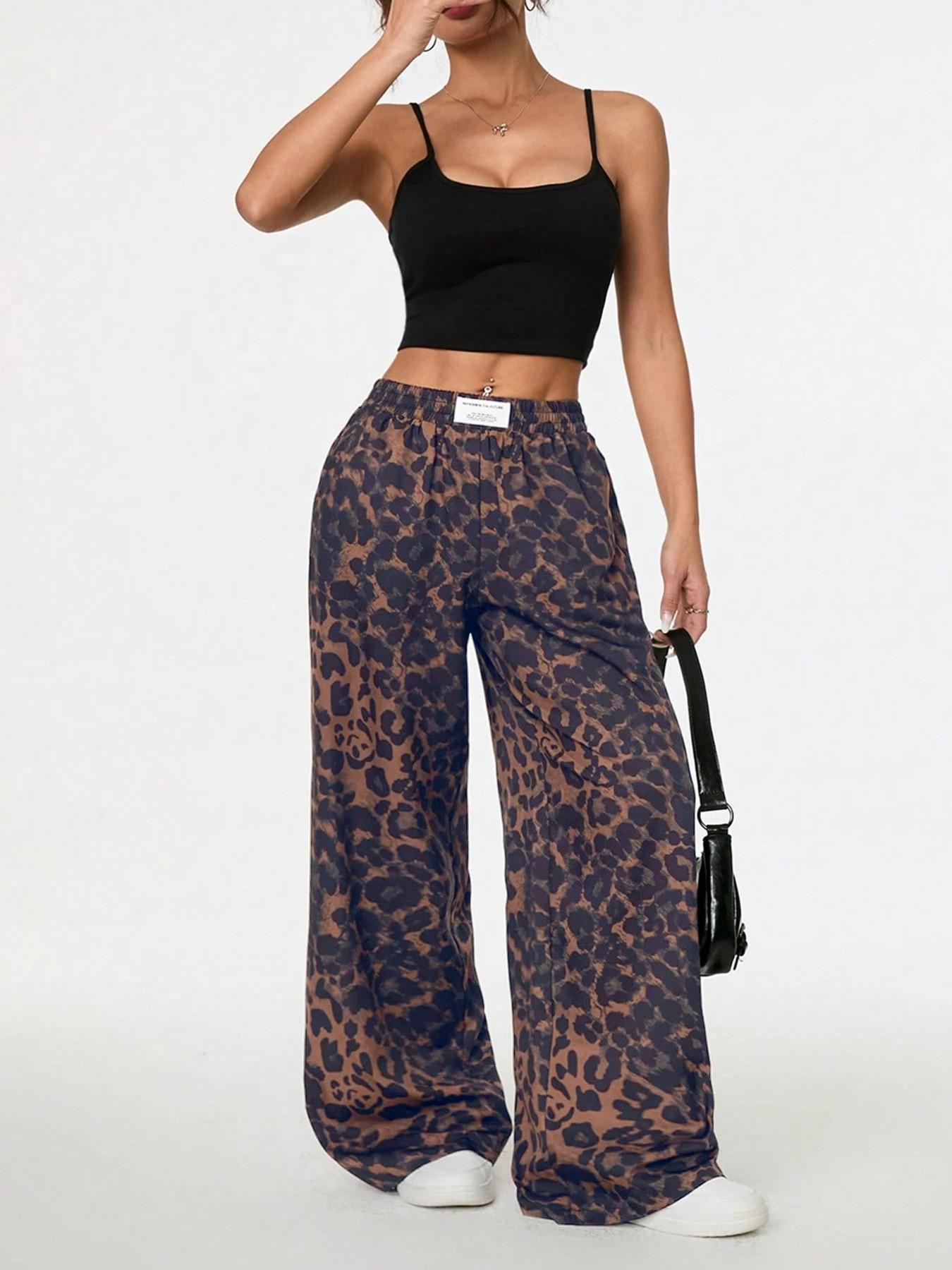 Leopard Print Wide-Leg Casual Pants with Elastic Waist for Spring and Autumn M темно-коричневого
Leopard Print Wide-Leg Casual Pants with Elastic Waist for Spring and Autumn M темно-коричневого