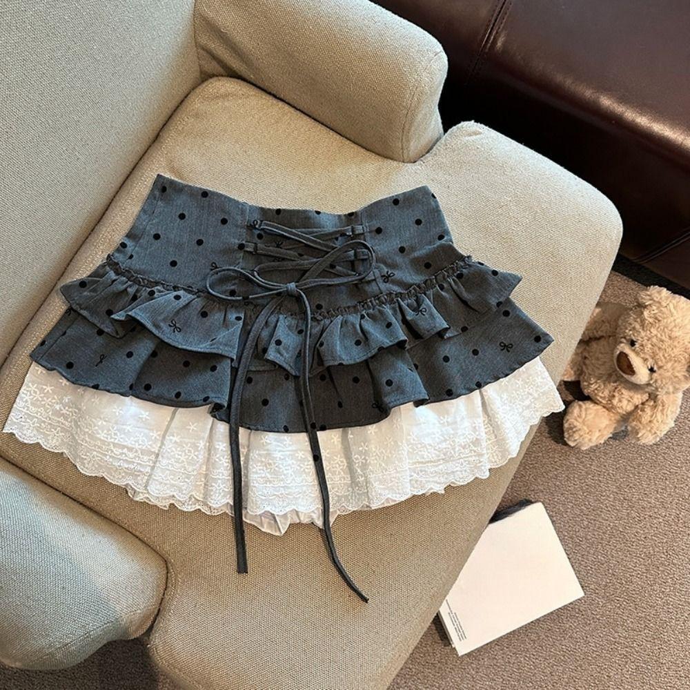 Sweet Flounce Short Skirt Dot A-line Cake Shirt Short Fashion Mini Cake Skirt Streetwear S чорний
Sweet Flounce Short Skirt Dot A-line Cake Shirt Short Fashion Mini Cake Skirt Streetwear S чорний