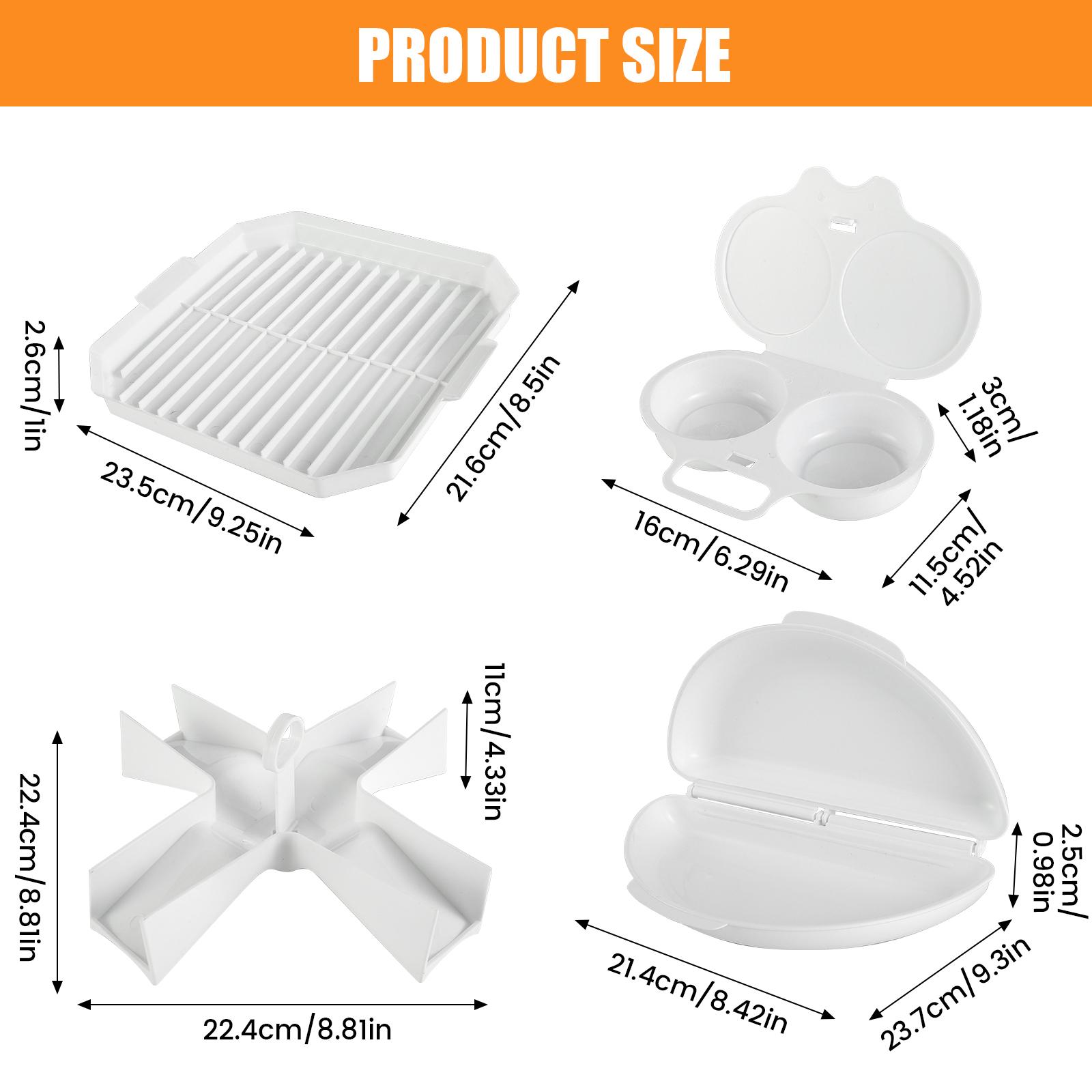 4Pcs Microwave Cooking Set Oven Cookware Set with Bacon Baking Plate Egg Steamer Fried Egg Box Potato Rack BPA Free for Kitchen
4Pcs Microwave Cooking Set Oven Cookware Set with Bacon Baking Plate Egg Steamer Fried Egg Box Potato Rack BPA Free for Kitchen