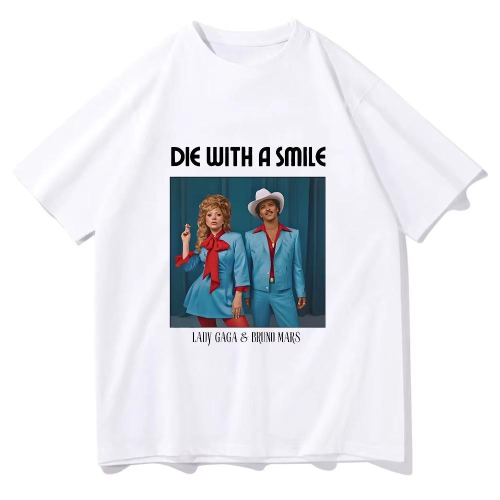 Bruno Mars and Lady Gaga Die with A Smile Tshirt Unisex Casual Gothic Tshirt Hip Hop Camisetas Punk summer Short Sleeve Top L
Bruno Mars and Lady Gaga Die with A Smile Tshirt Unisex Casual Gothic Tshirt Hip Hop Camisetas Punk summer Short Sleeve Top L
