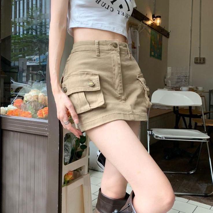 Women s Khaki A-Line High-Waist Denim Skirt - Summer Retro Slim Fit, Anti-Exposure, Hot Girl Style S
Women s Khaki A-Line High-Waist Denim Skirt - Summer Retro Slim Fit, Anti-Exposure, Hot Girl Style S