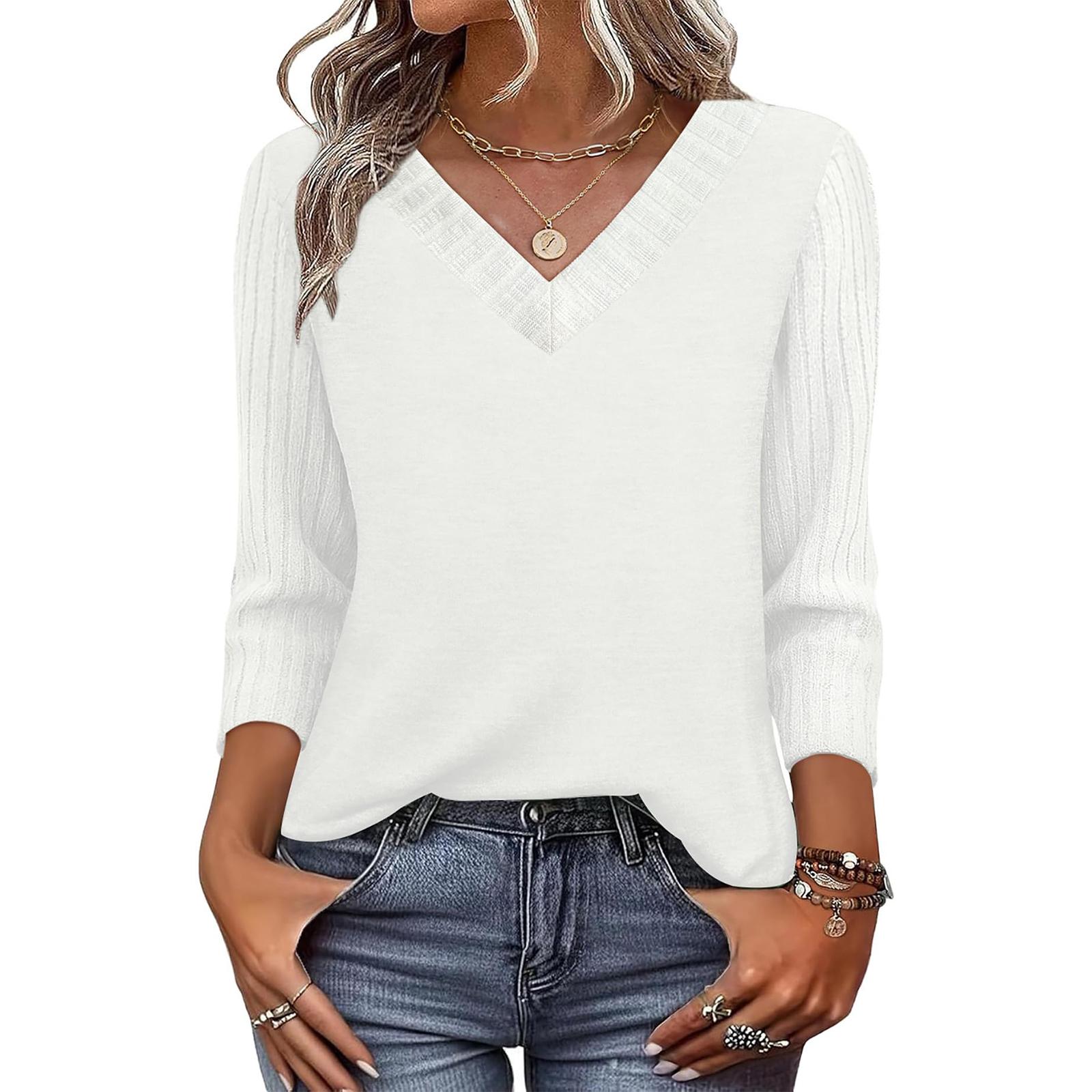 Women s Fashionable Color V-neck Seven Quarter Sleeve Casual Top XL білий
Women s Fashionable Color V-neck Seven Quarter Sleeve Casual Top XL білий
