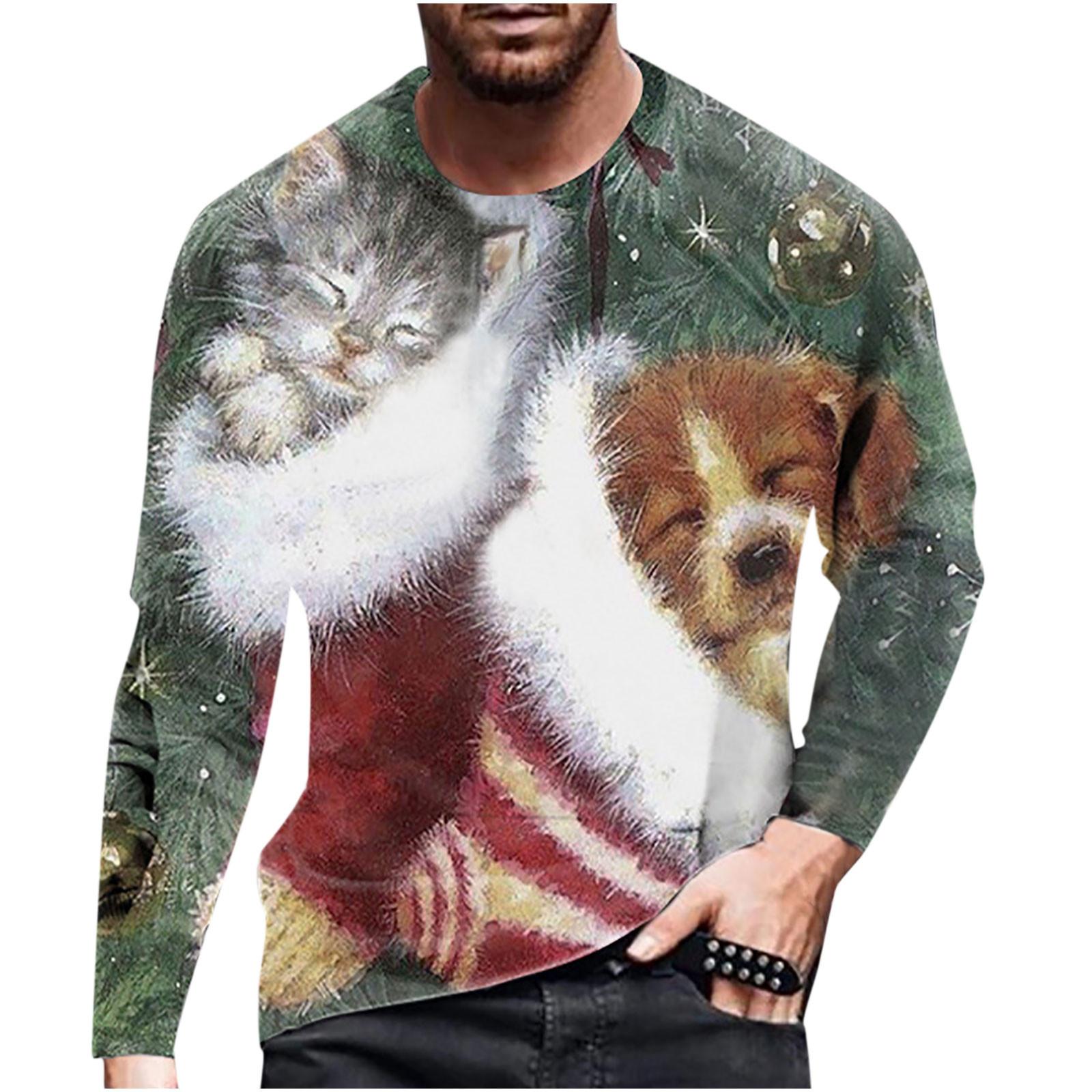 Spring and Autumn Round Neck Cat Pattern 3D Printed Top Fashionable Casual Long Sleeved Men s T-shirts S
Spring and Autumn Round Neck Cat Pattern 3D Printed Top Fashionable Casual Long Sleeved Men s T-shirts S