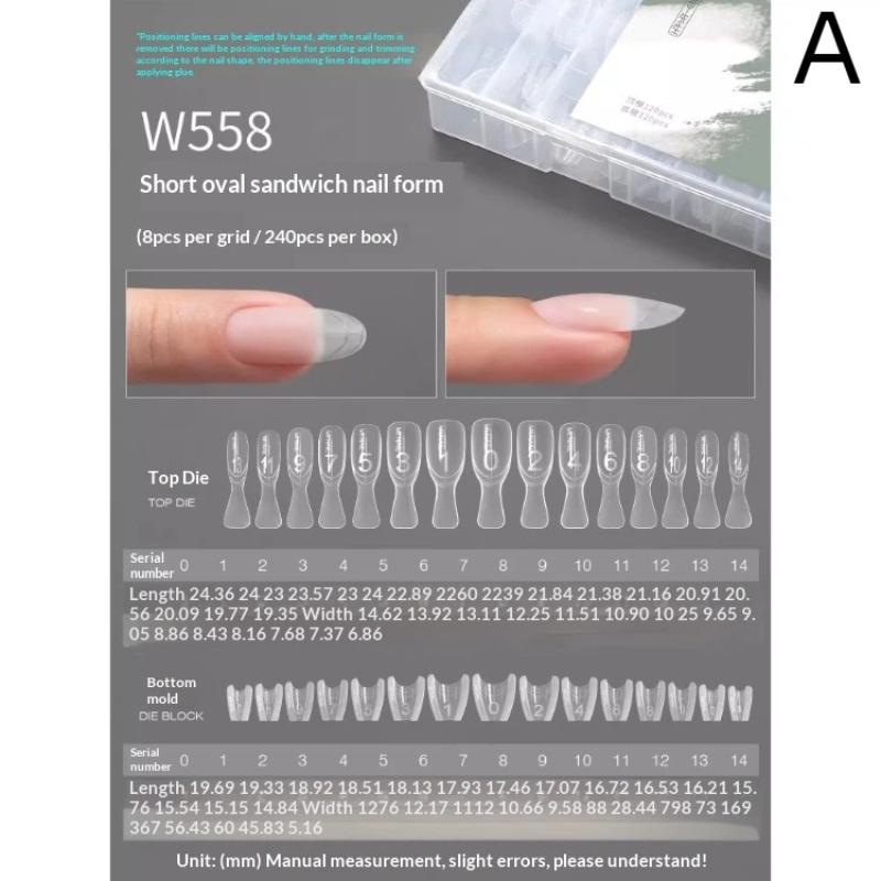 240 Pcs Sandwich Nail Mode For Nail Extension Almond Coffin 15 Size Nail Rapid Extension Dual Forms Bottom And Top Manicure Tool
240 Pcs Sandwich Nail Mode For Nail Extension Almond Coffin 15 Size Nail Rapid Extension Dual Forms Bottom And Top Manicure Tool