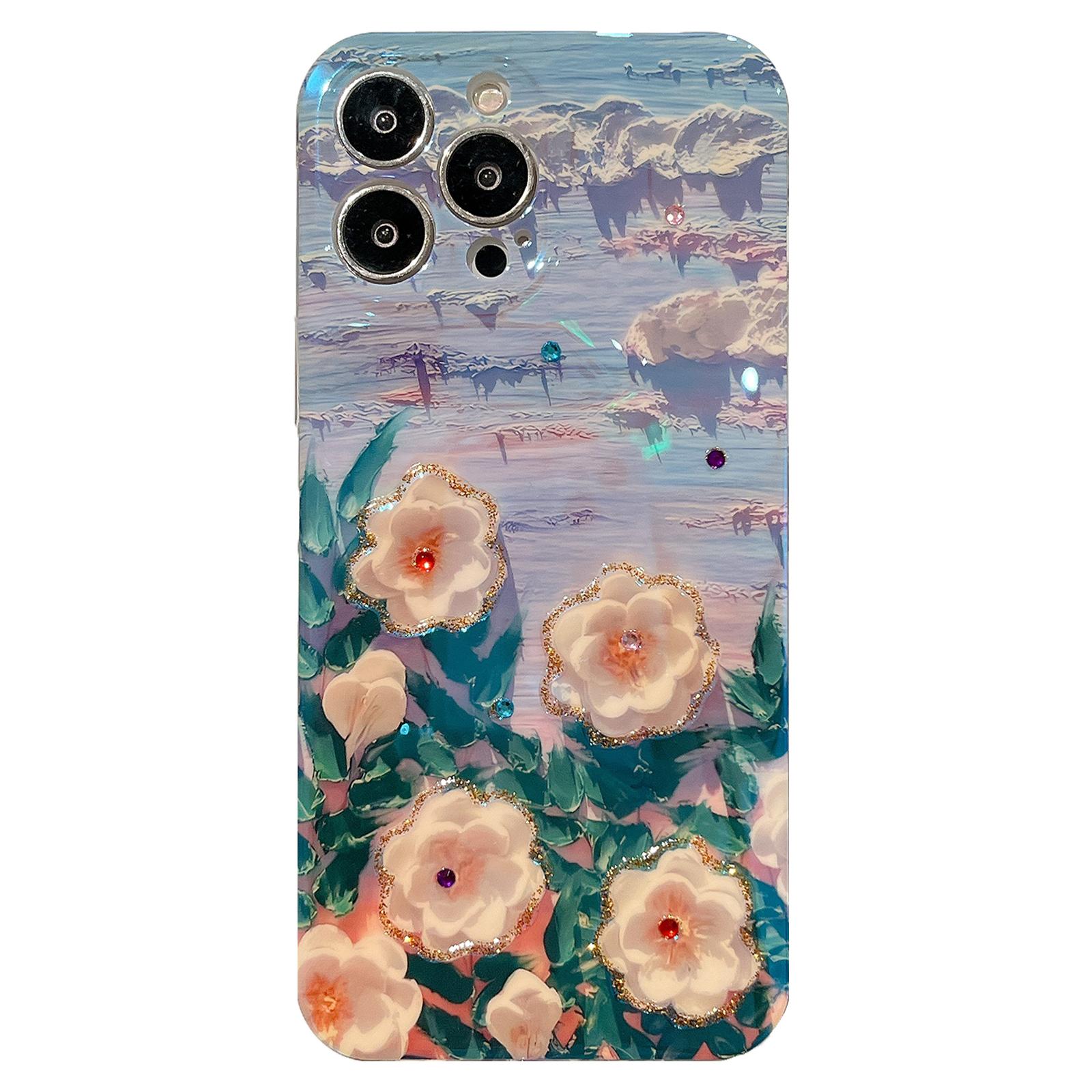 For iPhone 16 Pro Case Floral Pattern IMD TPU Phone Back Cover Rhinestone Decor Peach Blossom
For iPhone 16 Pro Case Floral Pattern IMD TPU Phone Back Cover Rhinestone Decor Peach Blossom