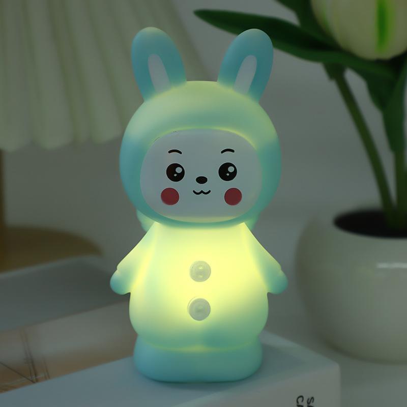 Мультфильм милый ангел морковный кролик светящийся кролик украшения окружающее освещение спальня вверх ночник no carrot+gift bag