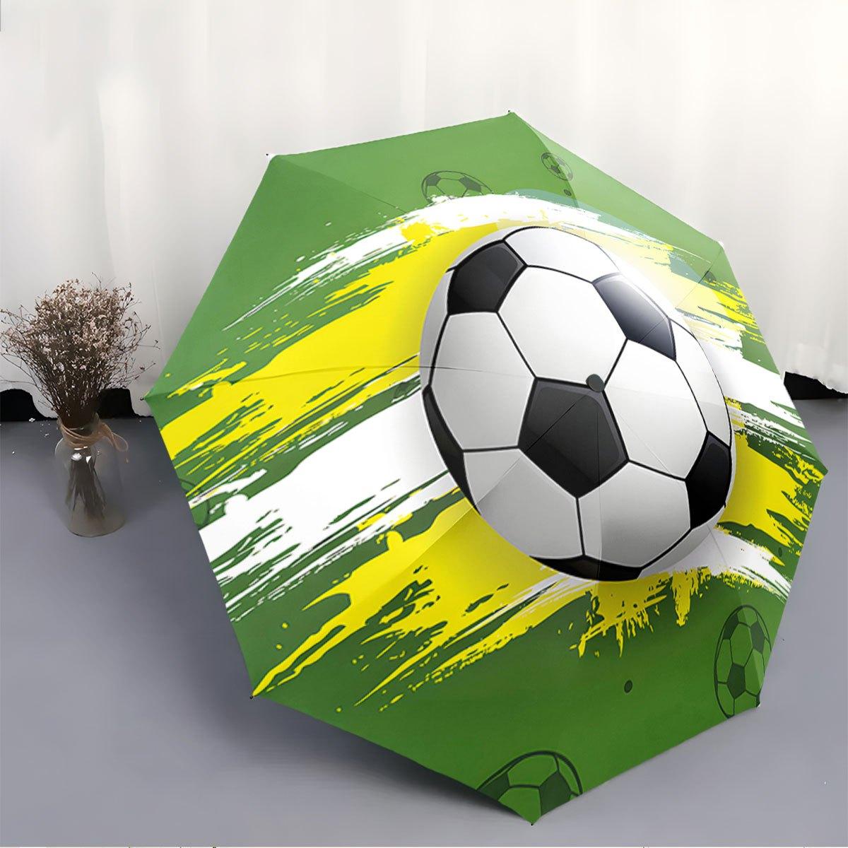 Folding Umbrella The umbrella features a large black-and-white soccer ball at the center, surrounded by green, yellow, and whi (as the picture,Iron&8K)
Folding Umbrella The umbrella features a large black-and-white soccer ball at the center, surrounded by green, yellow, and whi (as the picture,Iron&8K)