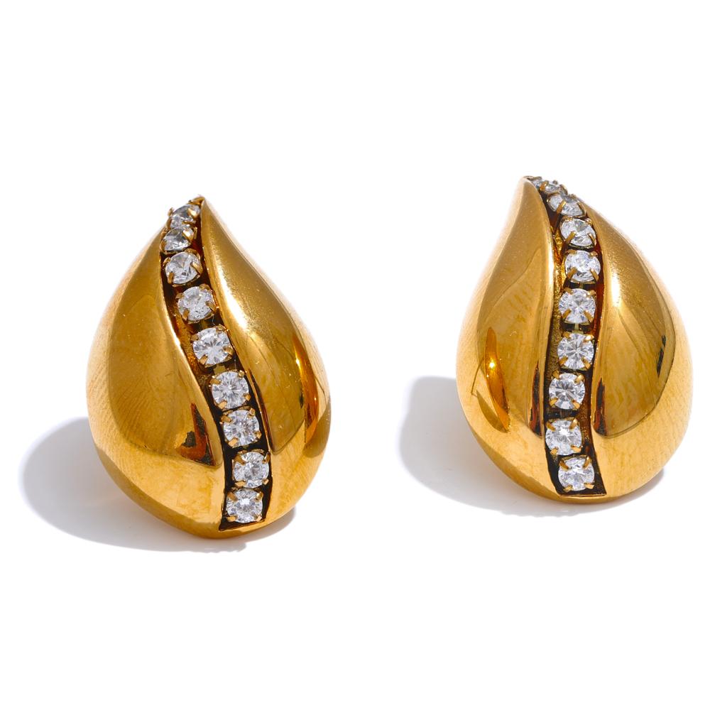 Yhpup Cubic Zirconia Water Drop 18k Gold Plated Stud Earrings Tarnish Resistant Metal High Quality Fashion Jewelry Waterproof
Yhpup Cubic Zirconia Water Drop 18k Gold Plated Stud Earrings Tarnish Resistant Metal High Quality Fashion Jewelry Waterproof