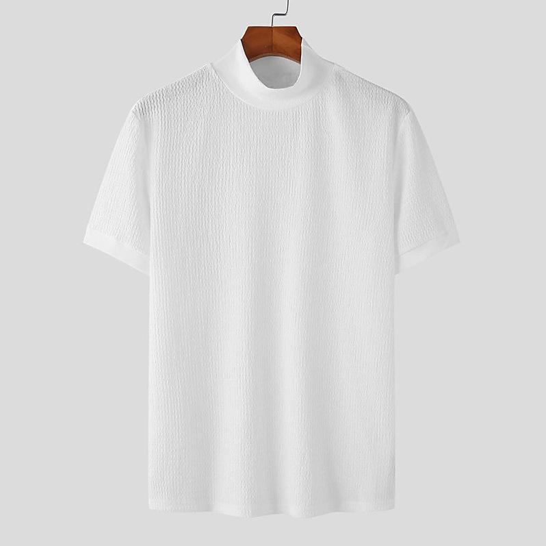 Летняя новая повседневная простая трикотажная базовая рубашка мужская с высоким воротом и принтом водной ряби, однотонная футболка S белый
Летняя новая повседневная простая трикотажная базовая рубашка мужская с высоким воротом и принтом водной ряби, однотонная футболка S белый