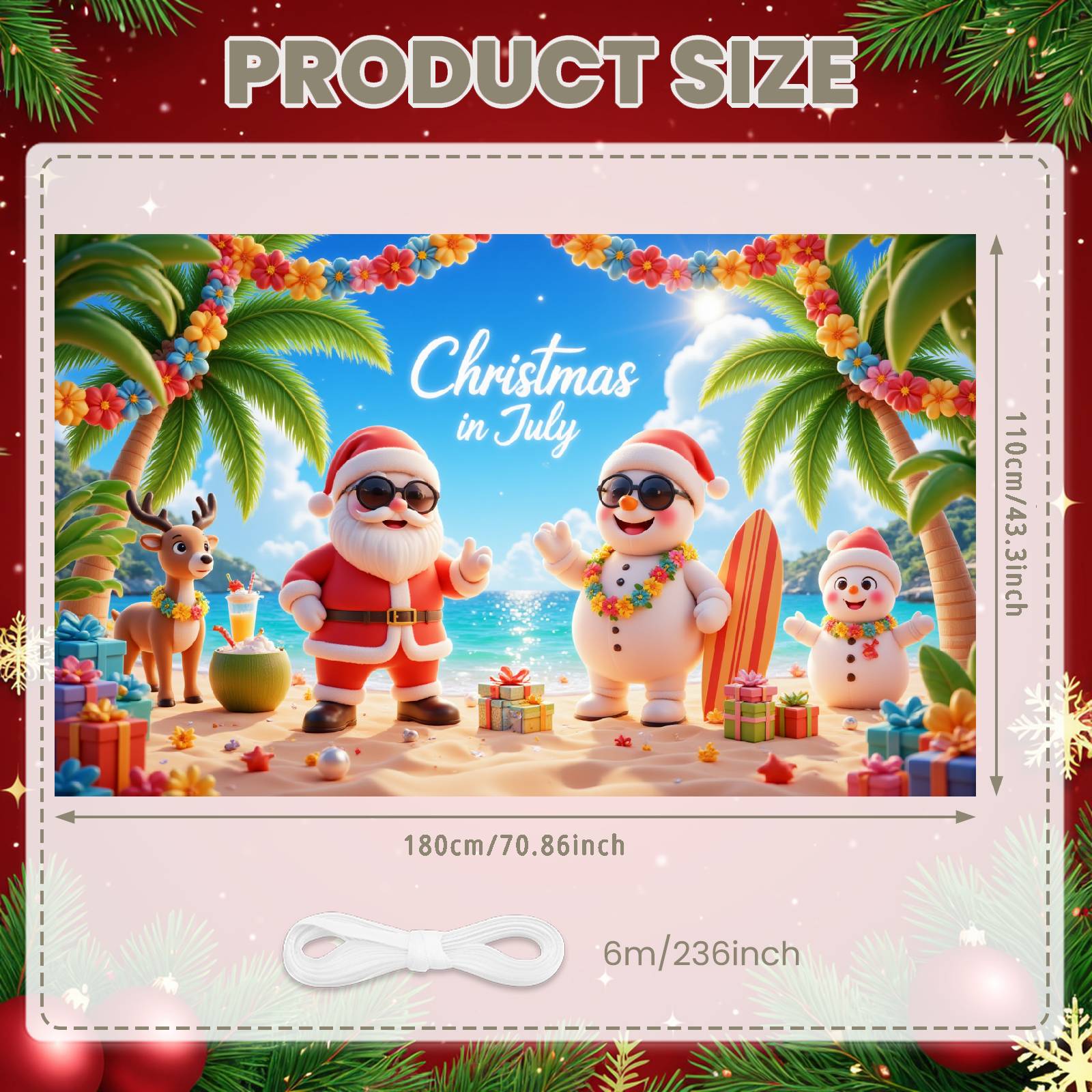 Tropical Christmas Banner Sunny Blue Sky Santa Banner July Celebration Banner Tropical Theme For Photo Prop Holiday Decor Party
Tropical Christmas Banner Sunny Blue Sky Santa Banner July Celebration Banner Tropical Theme For Photo Prop Holiday Decor Party