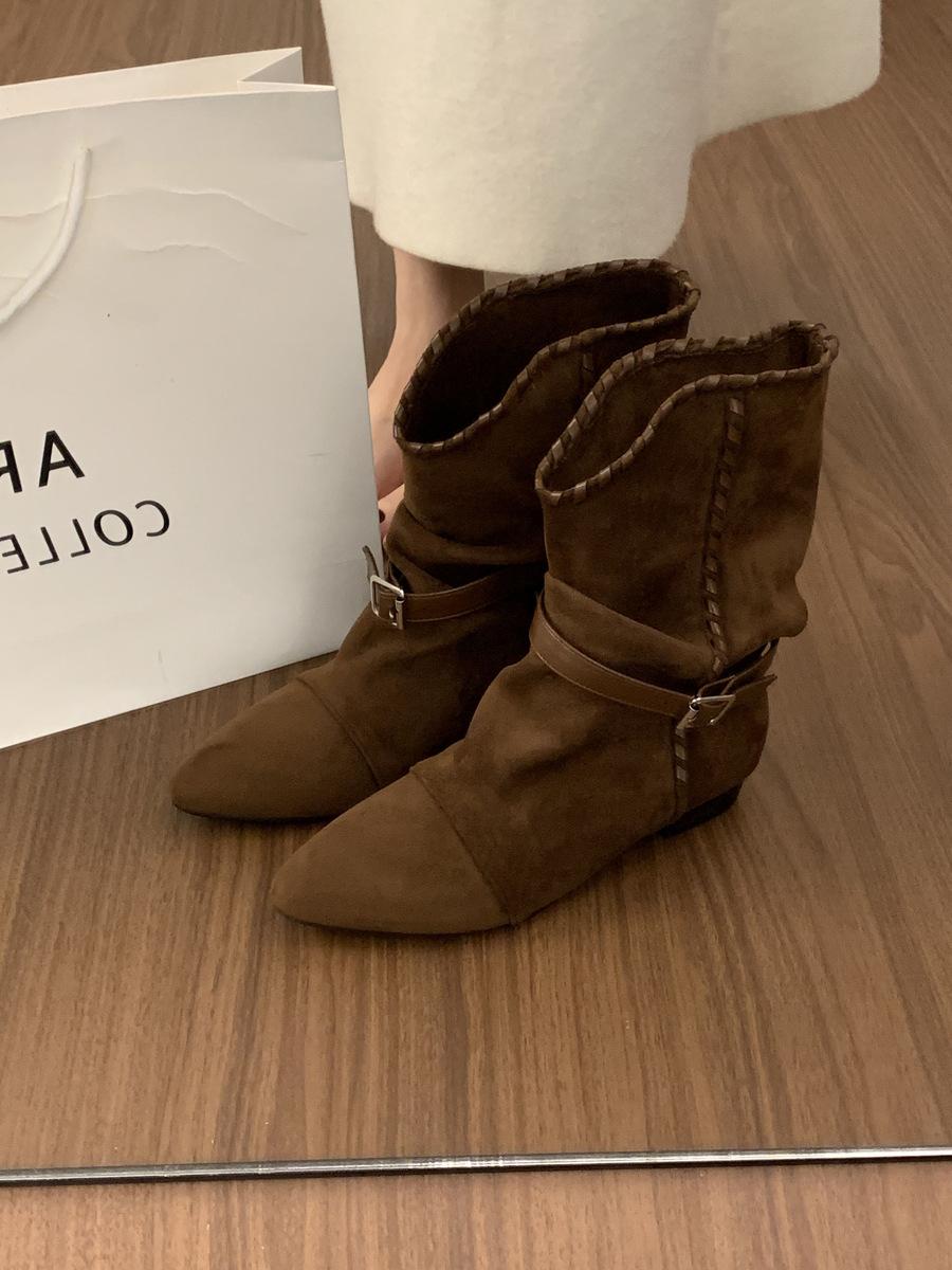 Ruodan inner heightening retro matte leather short single boots new boots western pointed cowboy boots pleated pile 40 коричневый
Ruodan inner heightening retro matte leather short single boots new boots western pointed cowboy boots pleated pile 40 коричневый