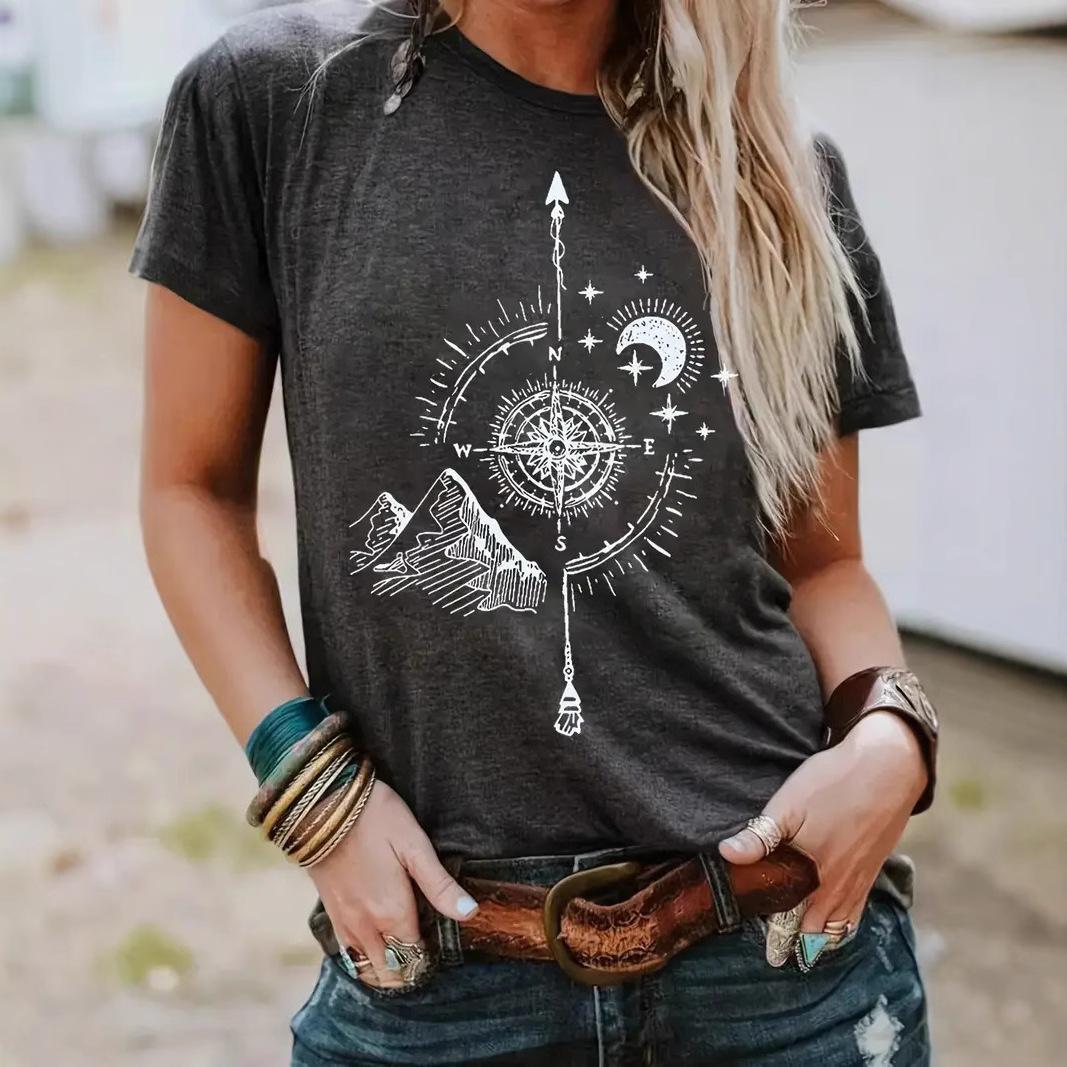 Уличные ретро футболки свободного кроя с принтом компаса, с круглым вырезом и короткими рукавами, женские футболки S серый
Уличные ретро футболки свободного кроя с принтом компаса, с круглым вырезом и короткими рукавами, женские футболки S серый