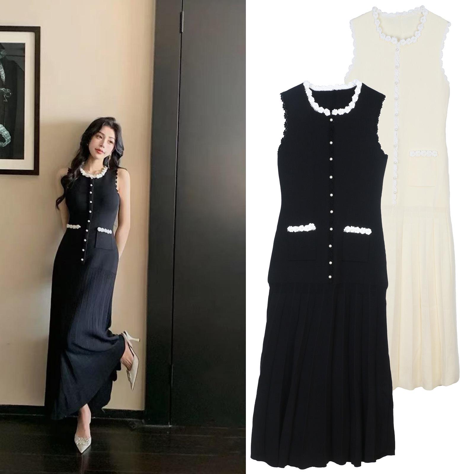 SD2025 French Elegant Pleated Lace Color Block Sleeveless Long Dress - Black - Women s Early Spring Collection S
SD2025 French Elegant Pleated Lace Color Block Sleeveless Long Dress - Black - Women s Early Spring Collection S