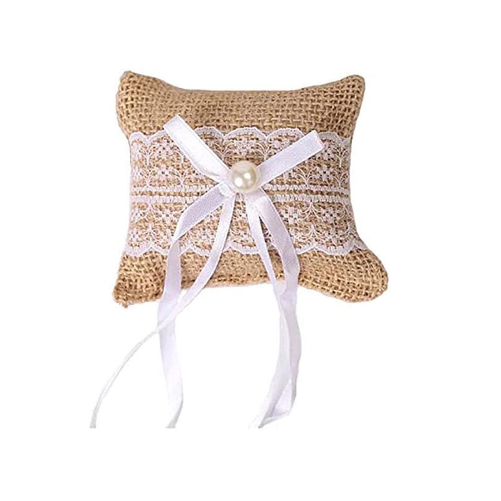Romantics Lace Wedding Rings Pillow Rustics Burlap Rings Cushion Beach Rings Bearer Bowknot Pearl Rings Pillow Women 1
Romantics Lace Wedding Rings Pillow Rustics Burlap Rings Cushion Beach Rings Bearer Bowknot Pearl Rings Pillow Women 1