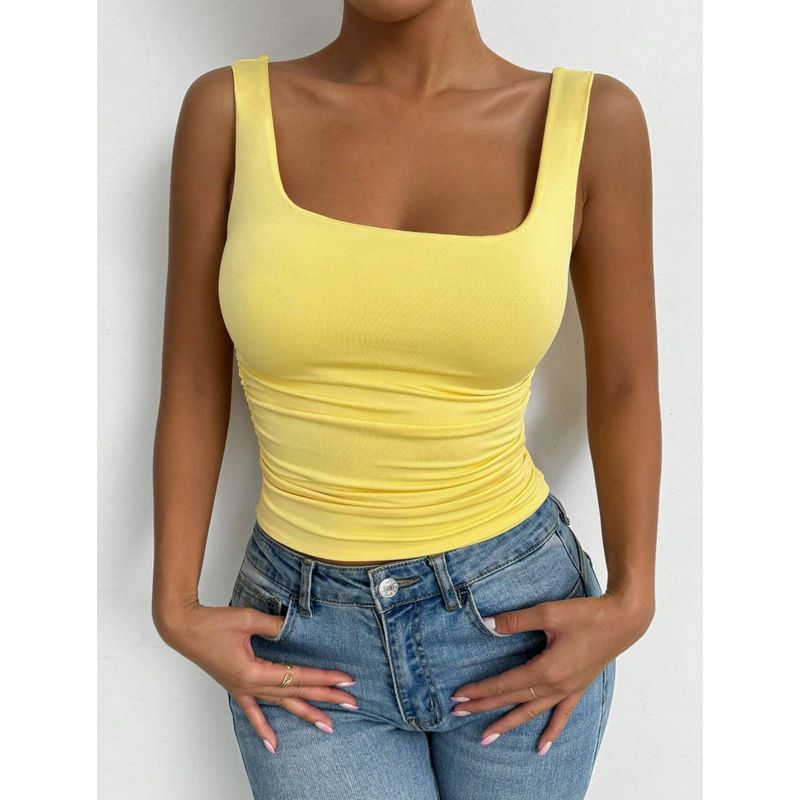 2025 European and American Cross-Border New Style Women s Sleeveless Camisole Square Neck Casual Basic Crop Top Yellow XS
2025 European and American Cross-Border New Style Women s Sleeveless Camisole Square Neck Casual Basic Crop Top Yellow XS