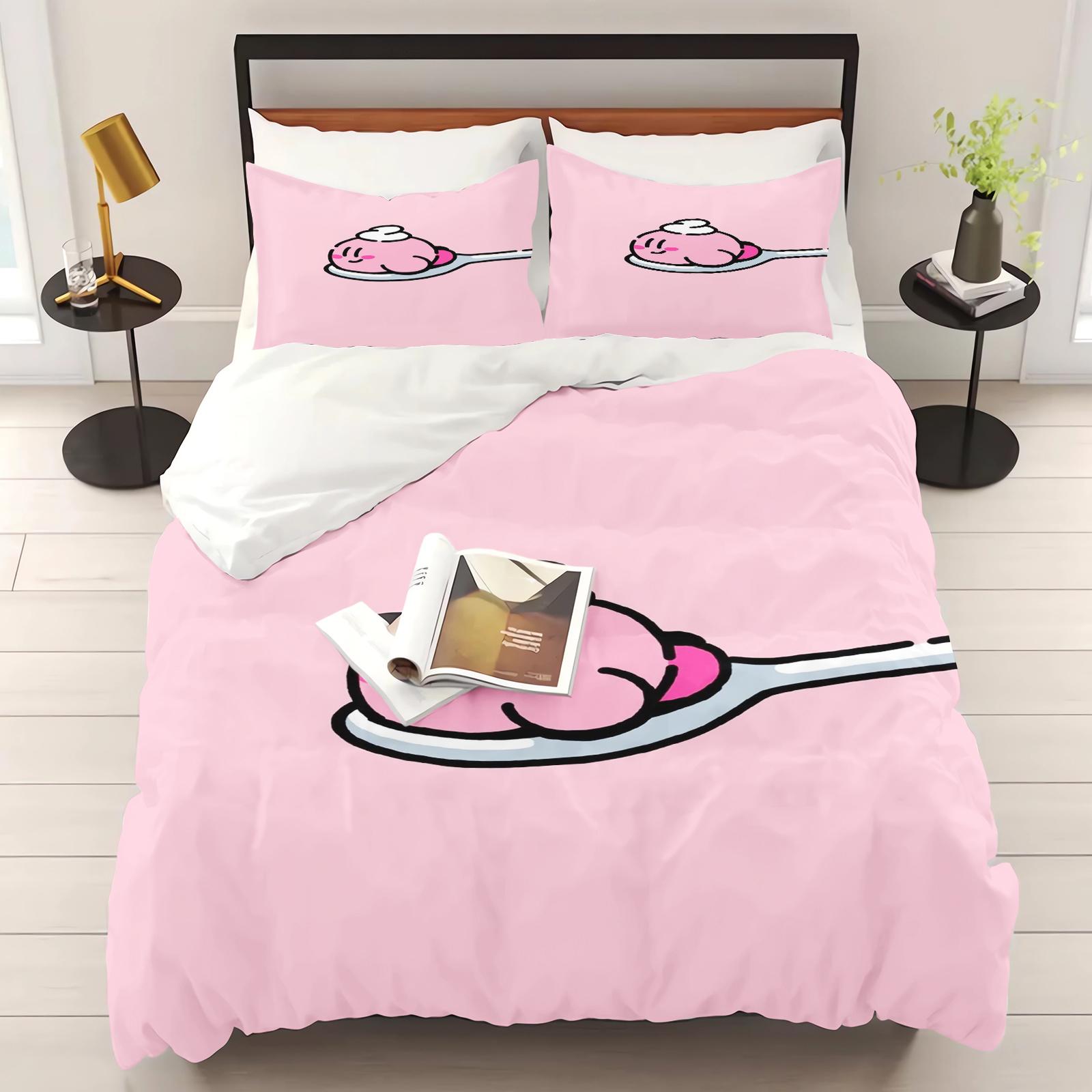 Kirby 100% PolyesterAnime Printed Bedding Set Duvet Cover Queen Cotton Cute Printed Cartoon Quilt Cover 135x200cm
Kirby 100% PolyesterAnime Printed Bedding Set Duvet Cover Queen Cotton Cute Printed Cartoon Quilt Cover 135x200cm