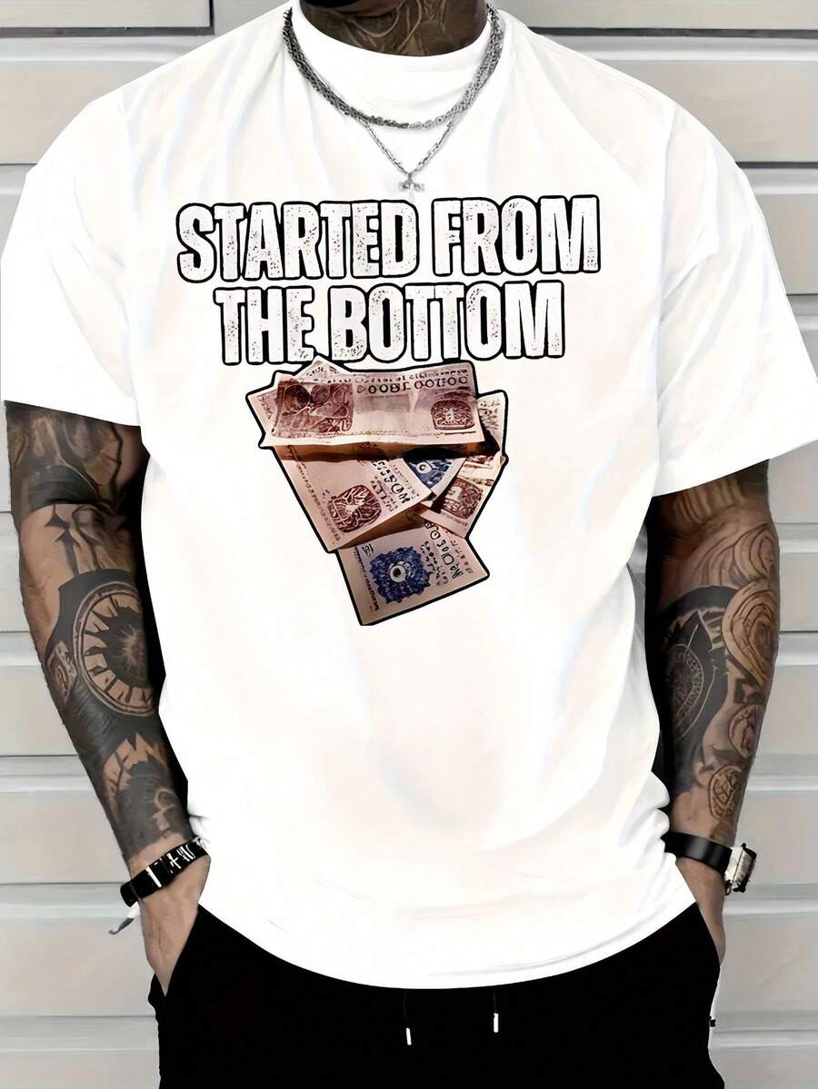 Started From The Bottom Graphic T-Shirt For Men - Red Cotton Tee With Money Print Round Neck Printed 5XL різнокольоровий
Started From The Bottom Graphic T-Shirt For Men - Red Cotton Tee With Money Print Round Neck Printed 5XL різнокольоровий