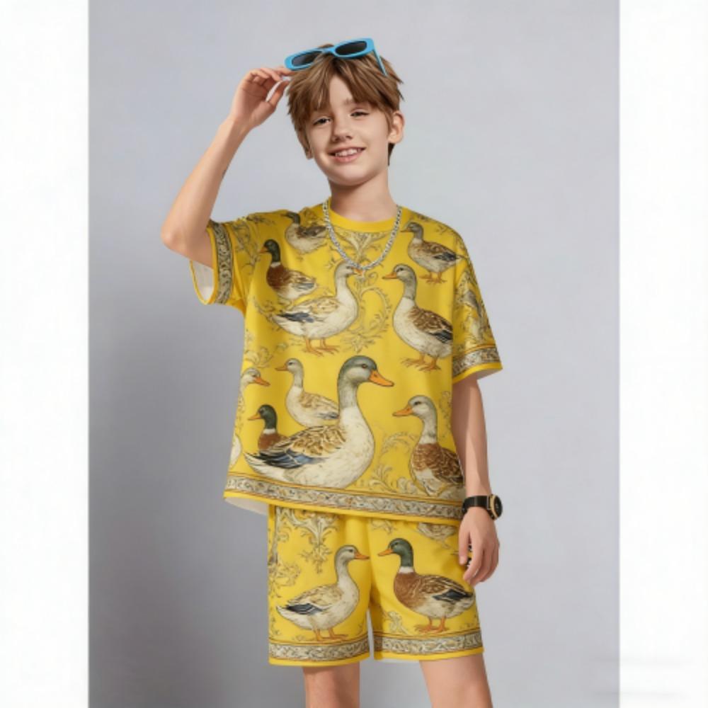 Kids Set Fun Animal Duck Printed Kids T-shirt and Shorts 2 Piece Set Summer Casual Outdoor Boys and Girls Outfit Kids Clothing 100
Kids Set Fun Animal Duck Printed Kids T-shirt and Shorts 2 Piece Set Summer Casual Outdoor Boys and Girls Outfit Kids Clothing 100