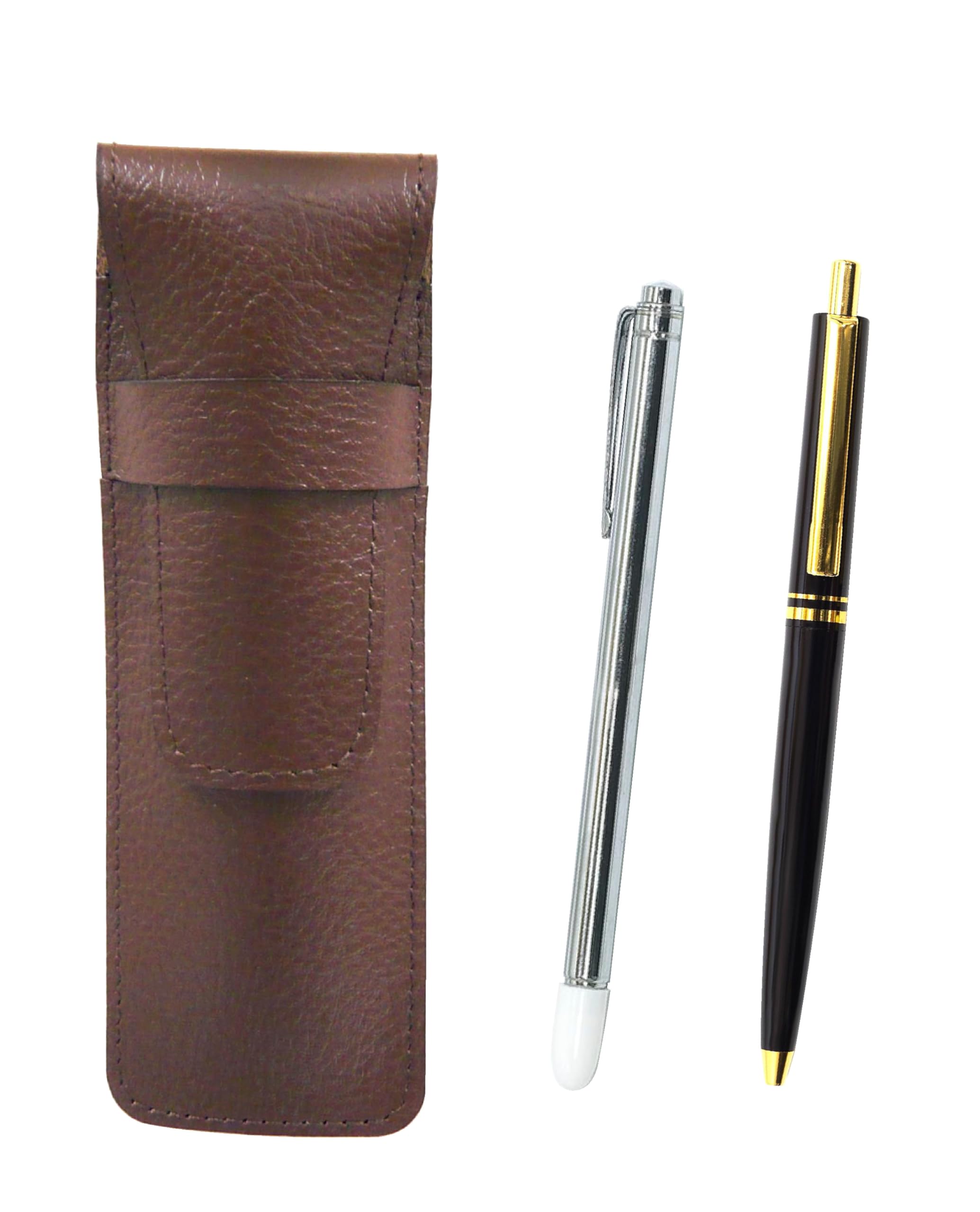 Grained Chocolate Color Cowhide Pencil Case Metal Indicator Stick and AP300 1965 Reproduction Metal Clip Ballpoint Pen Set Black 2-Pack Knock-type
Grained Chocolate Color Cowhide Pencil Case Metal Indicator Stick and AP300 1965 Reproduction Metal Clip Ballpoint Pen Set Black 2-Pack Knock-type