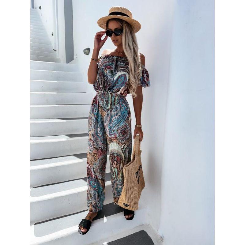 Комбинезон Цветочный Волан Защипленная Талия Брюки Короткий Рукав Blue 2XL
Комбинезон Цветочный Волан Защипленная Талия Брюки Короткий Рукав Blue 2XL