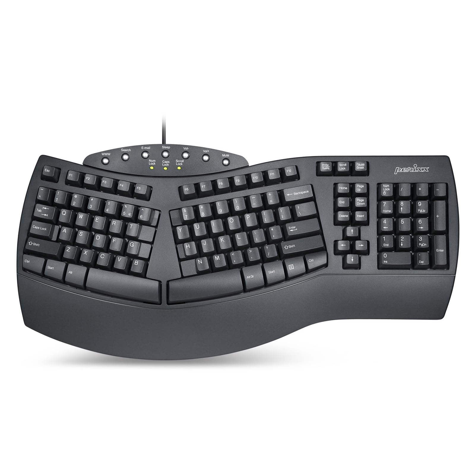 Perixx Ergonomic English Full Left and Right Reparated 104 3D Гарантована профілактика тендиніту PERIBOARD-512BUS Keyboard, Wired, Layout, Size, Type,
Perixx Ergonomic English Full Left and Right Reparated 104 3D Гарантована профілактика тендиніту PERIBOARD-512BUS Keyboard, Wired, Layout, Size, Type,