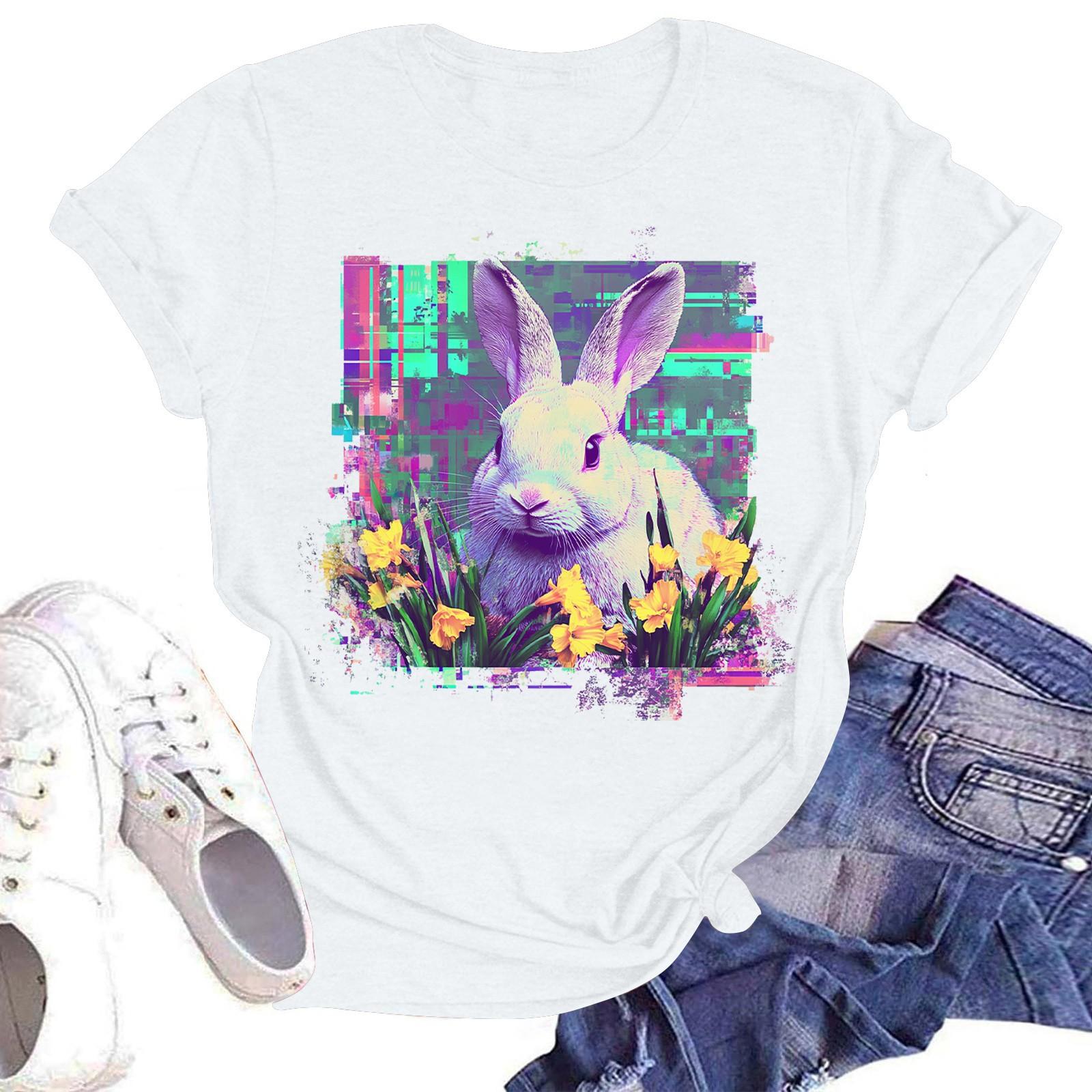 Жіноча повсякденна модна вулична приталена футболка з коротким рукавом з великоднім принтом XL білий
Жіноча повсякденна модна вулична приталена футболка з коротким рукавом з великоднім принтом XL білий