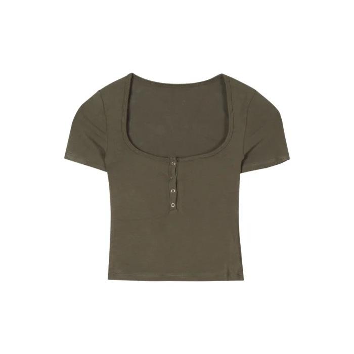 (Modalk cotton) Sexy Spice Girls Short Skinny Navel Short Sleeve T-Shirt Skinny Versatile Top Free size (recommended 40-60kg ) зелений
(Modalk cotton) Sexy Spice Girls Short Skinny Navel Short Sleeve T-Shirt Skinny Versatile Top Free size (recommended 40-60kg ) зелений