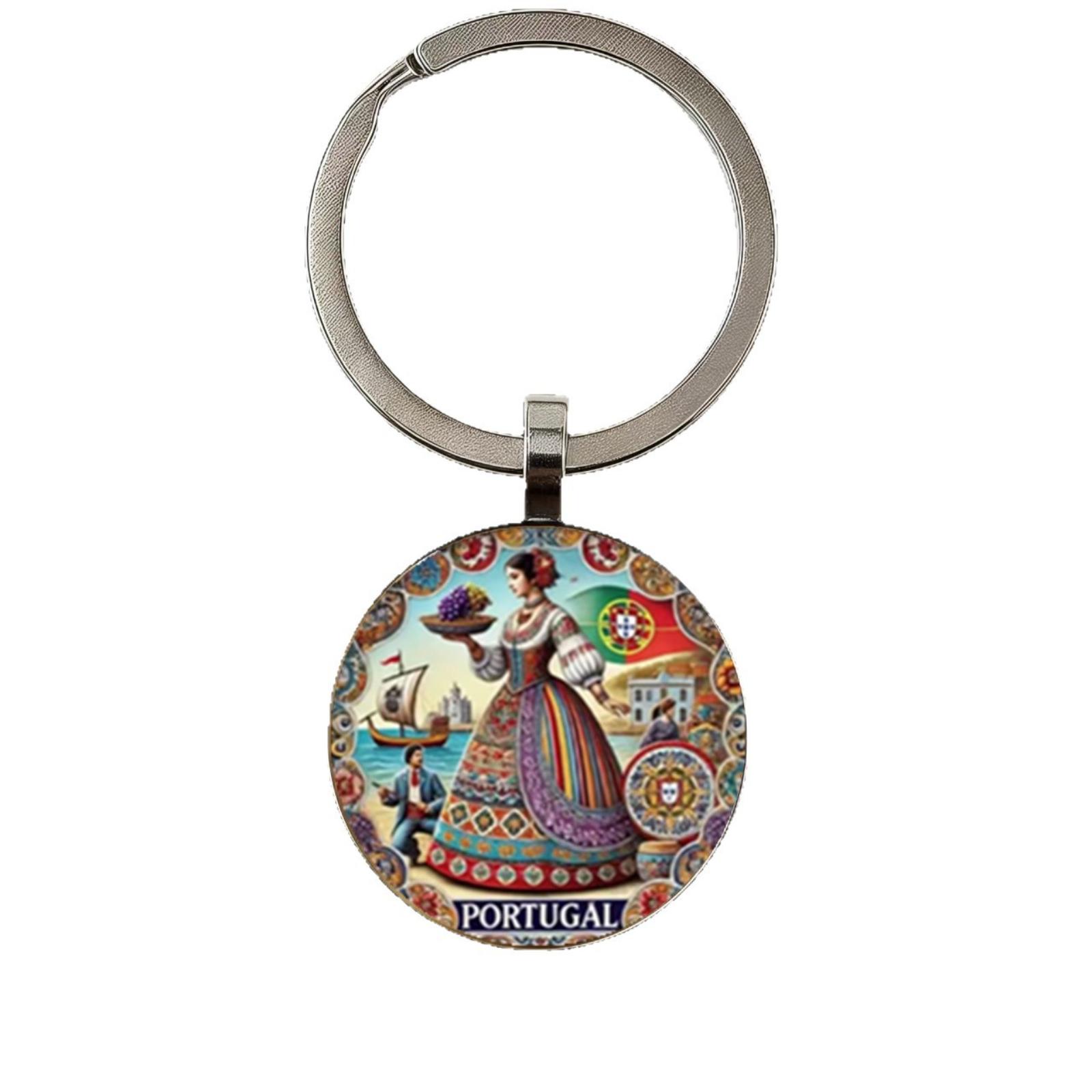 Round Metal Keychain with Portugal Theme Alloy Key Ring Pendant Souvenir for Bags Keys and Accessories Use One Size
Round Metal Keychain with Portugal Theme Alloy Key Ring Pendant Souvenir for Bags Keys and Accessories Use One Size