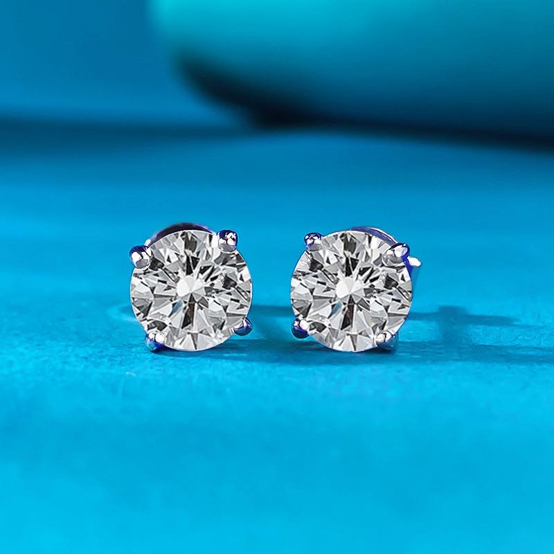 Classic One Carat Round Cut Simulated Diamond S925 Silver Stud Earrings for Women - Versatile Fashion Hot Sale S925 Silver
Classic One Carat Round Cut Simulated Diamond S925 Silver Stud Earrings for Women - Versatile Fashion Hot Sale S925 Silver