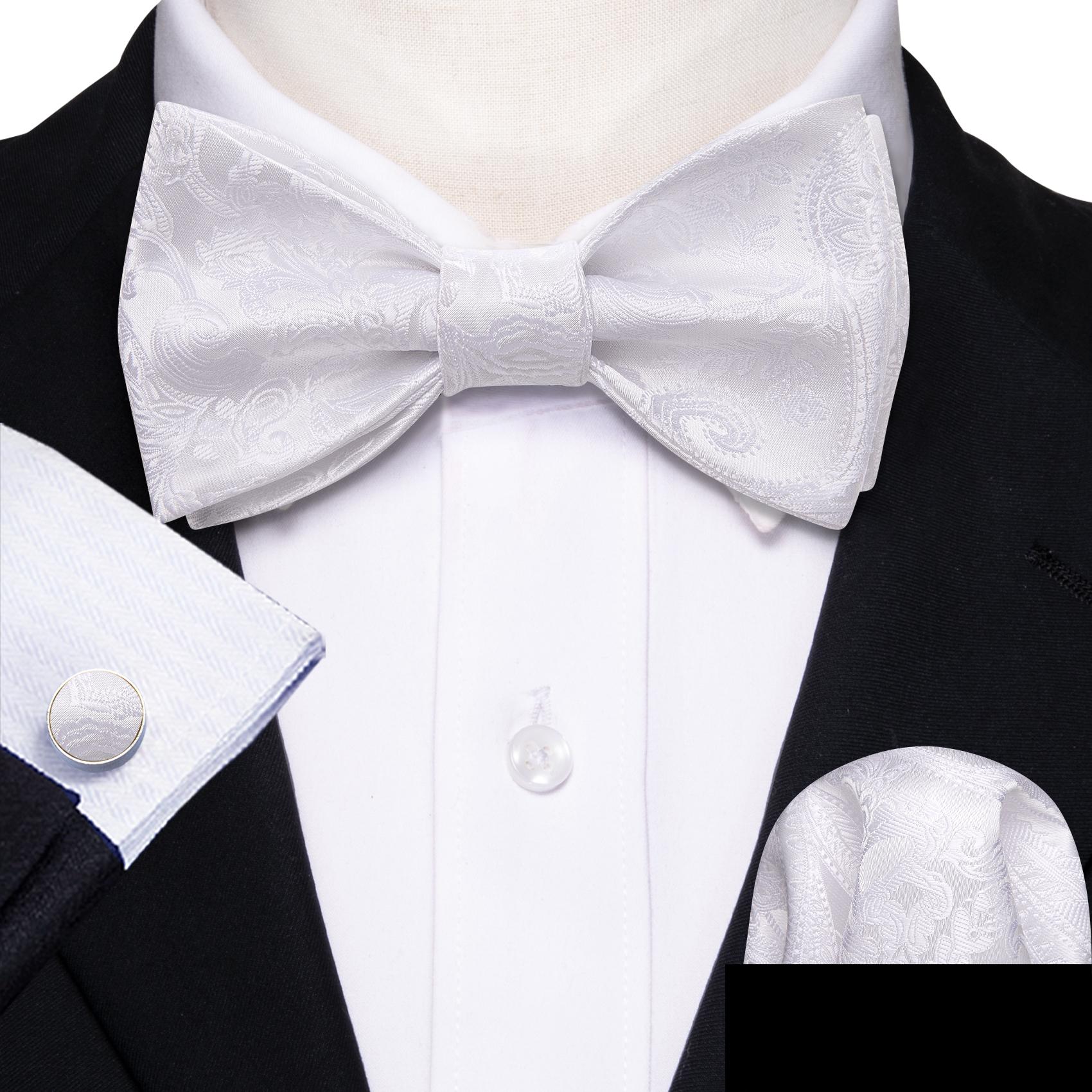 Barry.Wang Mens Self Bow tie Hanky Cufflinks Чорно-жовтий набір метеликів кольору слонової кістки LH-1159
Barry.Wang Mens Self Bow tie Hanky Cufflinks Чорно-жовтий набір метеликів кольору слонової кістки LH-1159