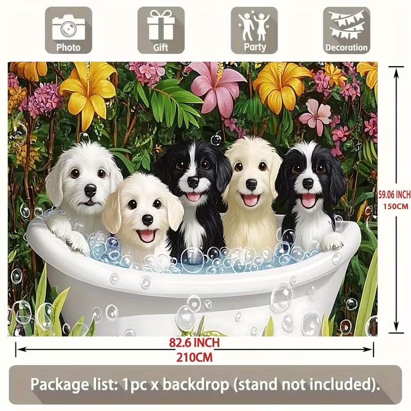 2D Jungle Flower Puppy Bath Backdrop for Party, Photo & Decoration 47.2x31.5inch/120*80cm
2D Jungle Flower Puppy Bath Backdrop for Party, Photo & Decoration 47.2x31.5inch/120*80cm
