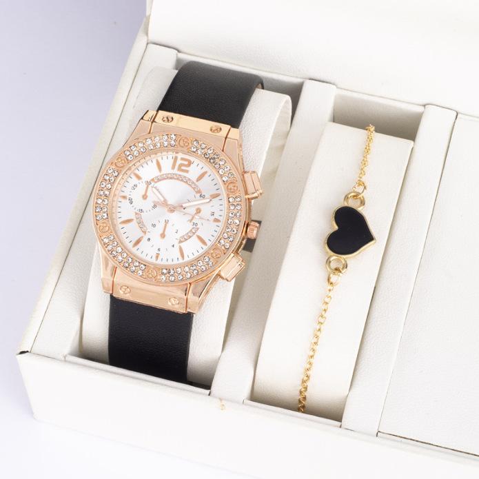Ins Korean Version Of Diamond-Encrusted Fashion Pu Strap Watch, Simple Watch Bracelet Two-Piece Watch Ladies Tide large price
Ins Korean Version Of Diamond-Encrusted Fashion Pu Strap Watch, Simple Watch Bracelet Two-Piece Watch Ladies Tide large price