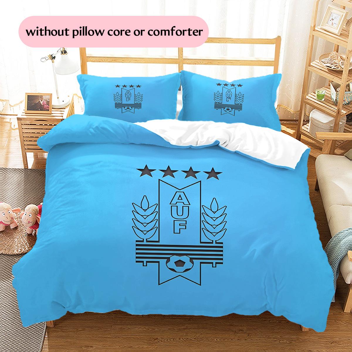 Uruguayan Football Association Pattern Bedding Quilt Set Home Decoration Gift (1 * duvet cover + 2 * pillowcase without core) 135x200cm
Uruguayan Football Association Pattern Bedding Quilt Set Home Decoration Gift (1 * duvet cover + 2 * pillowcase without core) 135x200cm