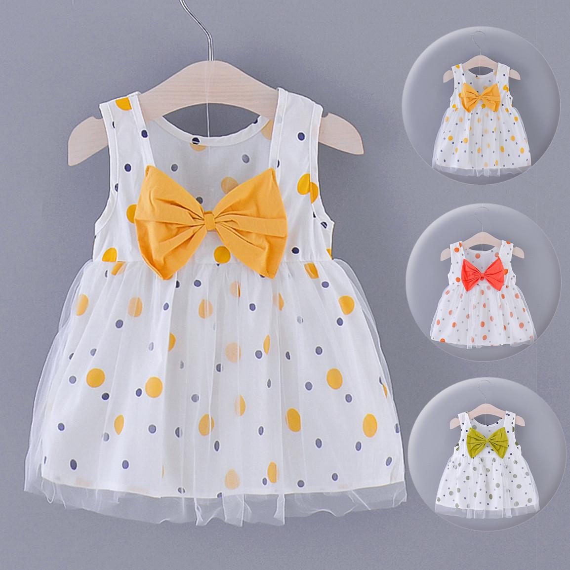Малыш Дети Детские девочки Без рукавов Точка Печати Топы Боу Принцесса Платье Одежда 
Малыш Дети Детские девочки Без рукавов Точка Печати Топы Боу Принцесса Платье Одежда