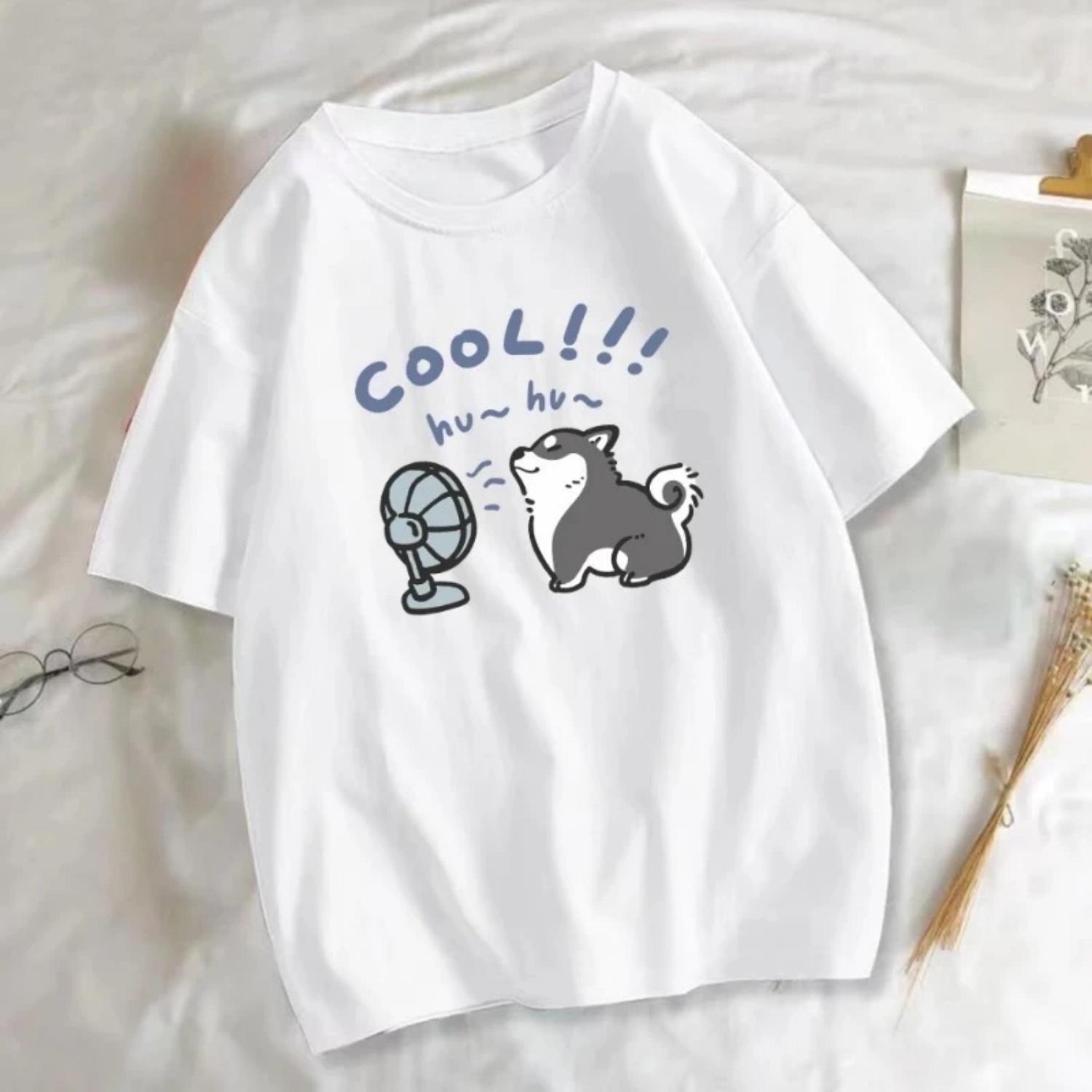 Cartoon Fan and Dog Print Women s T-shirt Summer Casual Short Sleeved T-shirt Fun Kawaii Pattern Street Wear Round Neck Top XXXXXL білий
Cartoon Fan and Dog Print Women s T-shirt Summer Casual Short Sleeved T-shirt Fun Kawaii Pattern Street Wear Round Neck Top XXXXXL білий