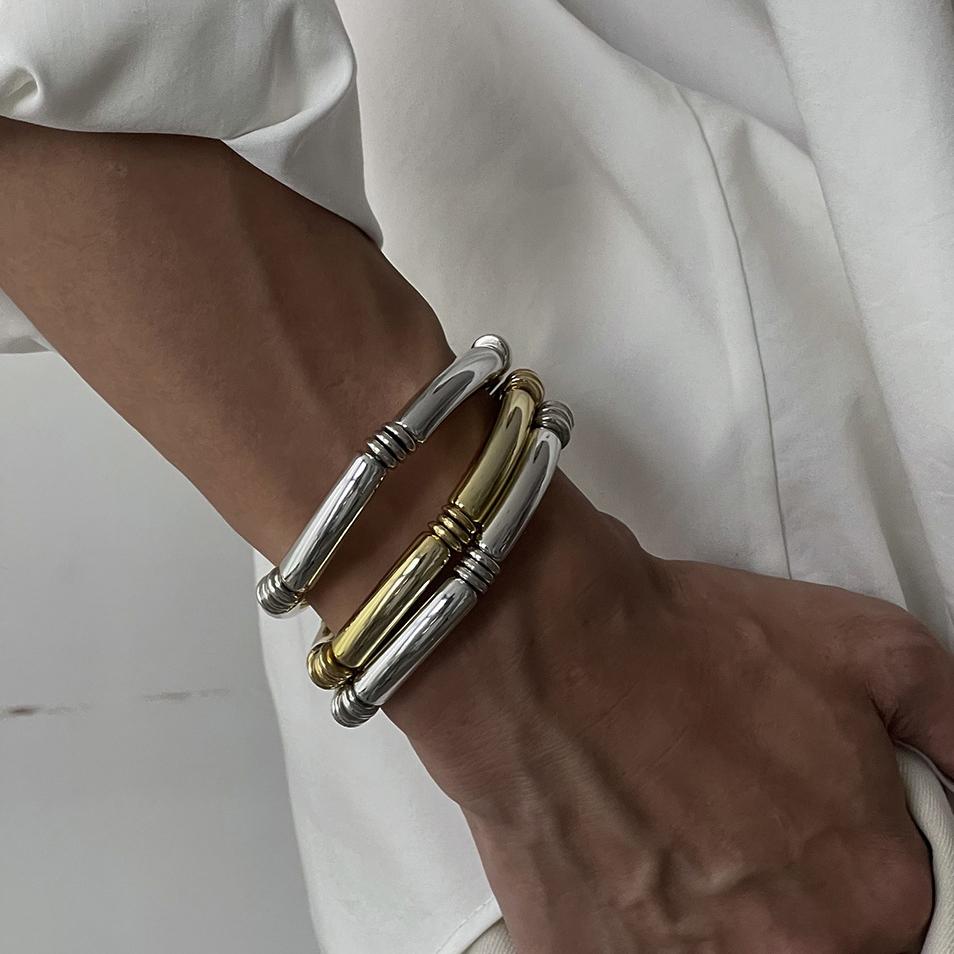 Gold/Copper Color Bamboo Bangle Stretch Bracelets for Men Statement Stretchy Layered Curved Chunky Tube Modern Zircon Gifts
Gold/Copper Color Bamboo Bangle Stretch Bracelets for Men Statement Stretchy Layered Curved Chunky Tube Modern Zircon Gifts